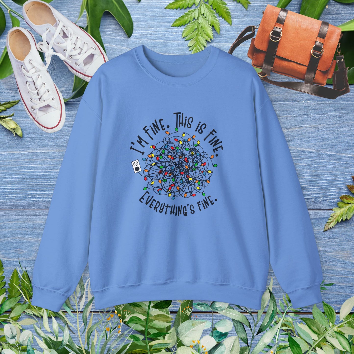 Everything Is Fine Unisex Heavy Blend™ Crewneck Sweatshirt - furevermama
