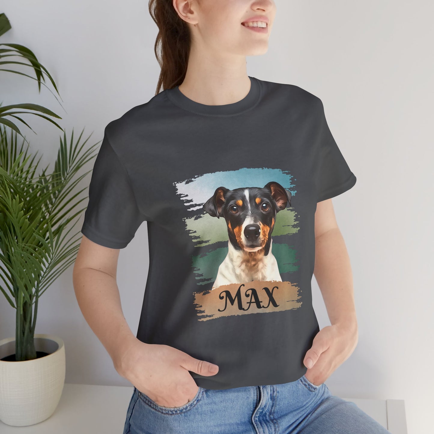 Custom Pet Portrait T-Shirt, Green Brush Edition - furevermama