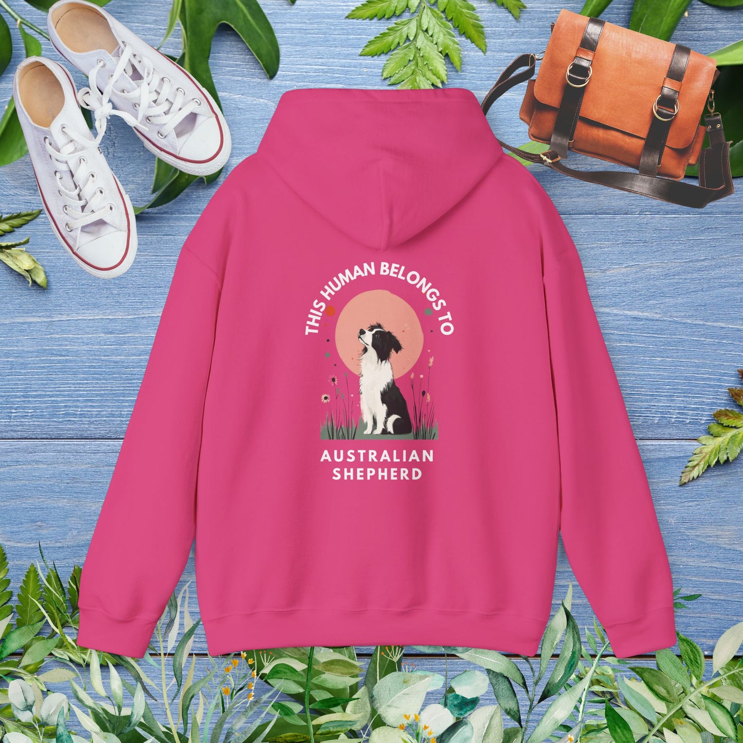 This Human Belongs To Australian Shepherd Unisex Hoodie - furevermama