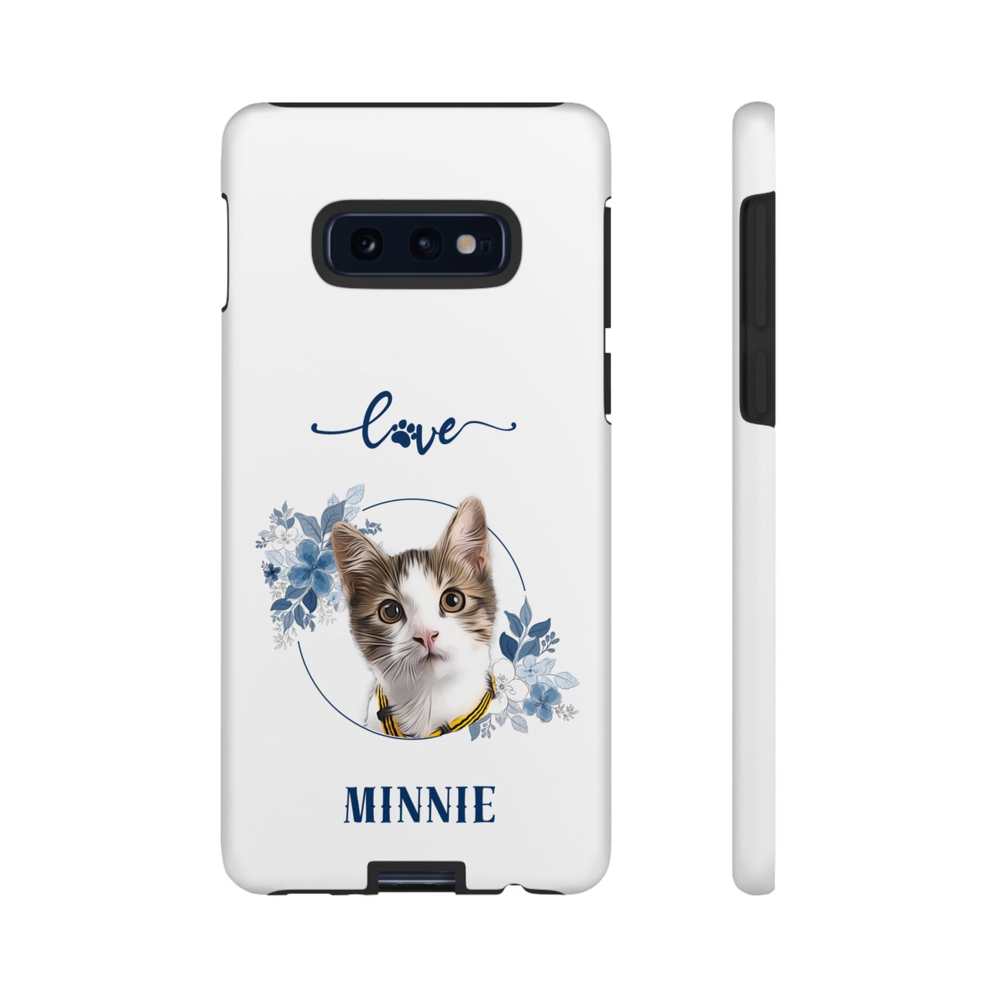 Custom Pet Portrait In Flower Circle Phone Case - furevermama