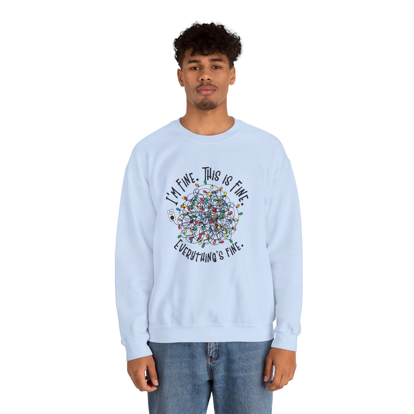 Everything Is Fine Unisex Heavy Blend™ Crewneck Sweatshirt - furevermama