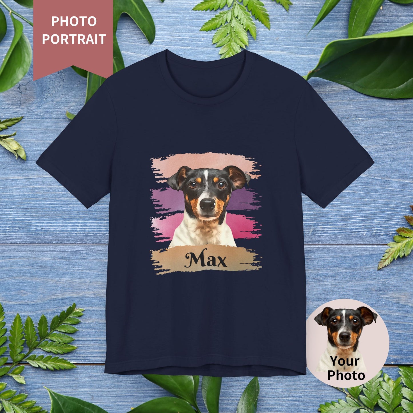 Custom Pet Portrait T-Shirt, Pink Brush Edition - furevermama