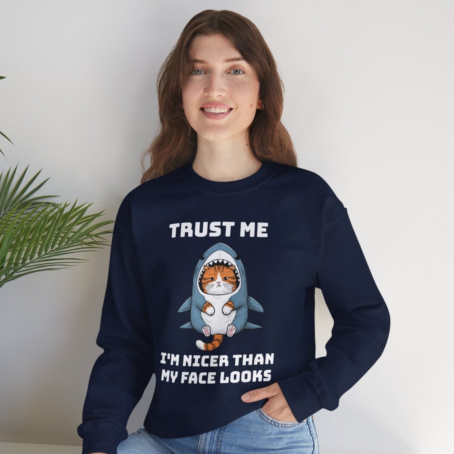 Cat in Shark Costume Unisex Sweatshirt - furevermama