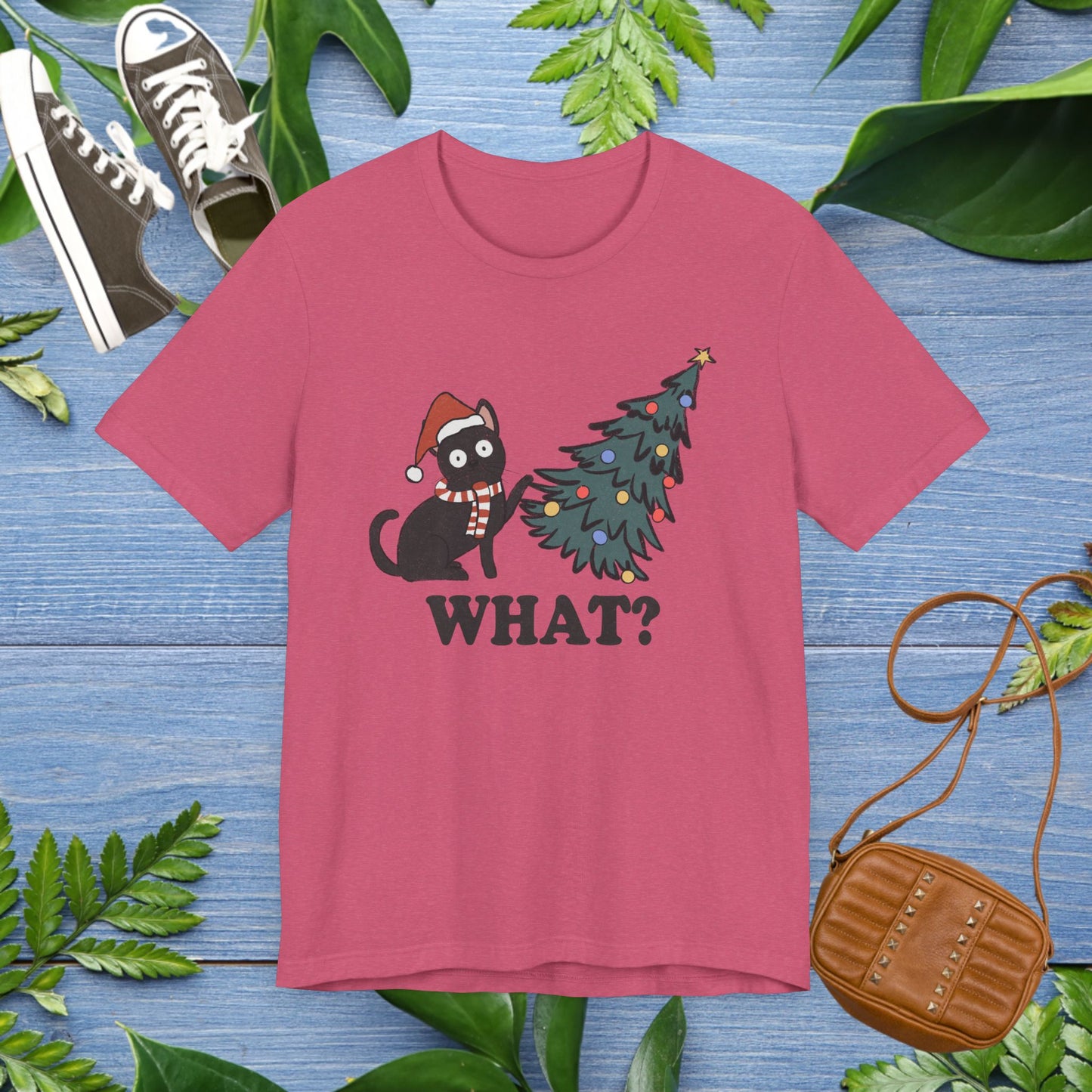 Christmas Tree & Cat Unisex Short Sleeve T-Shirt - furevermama