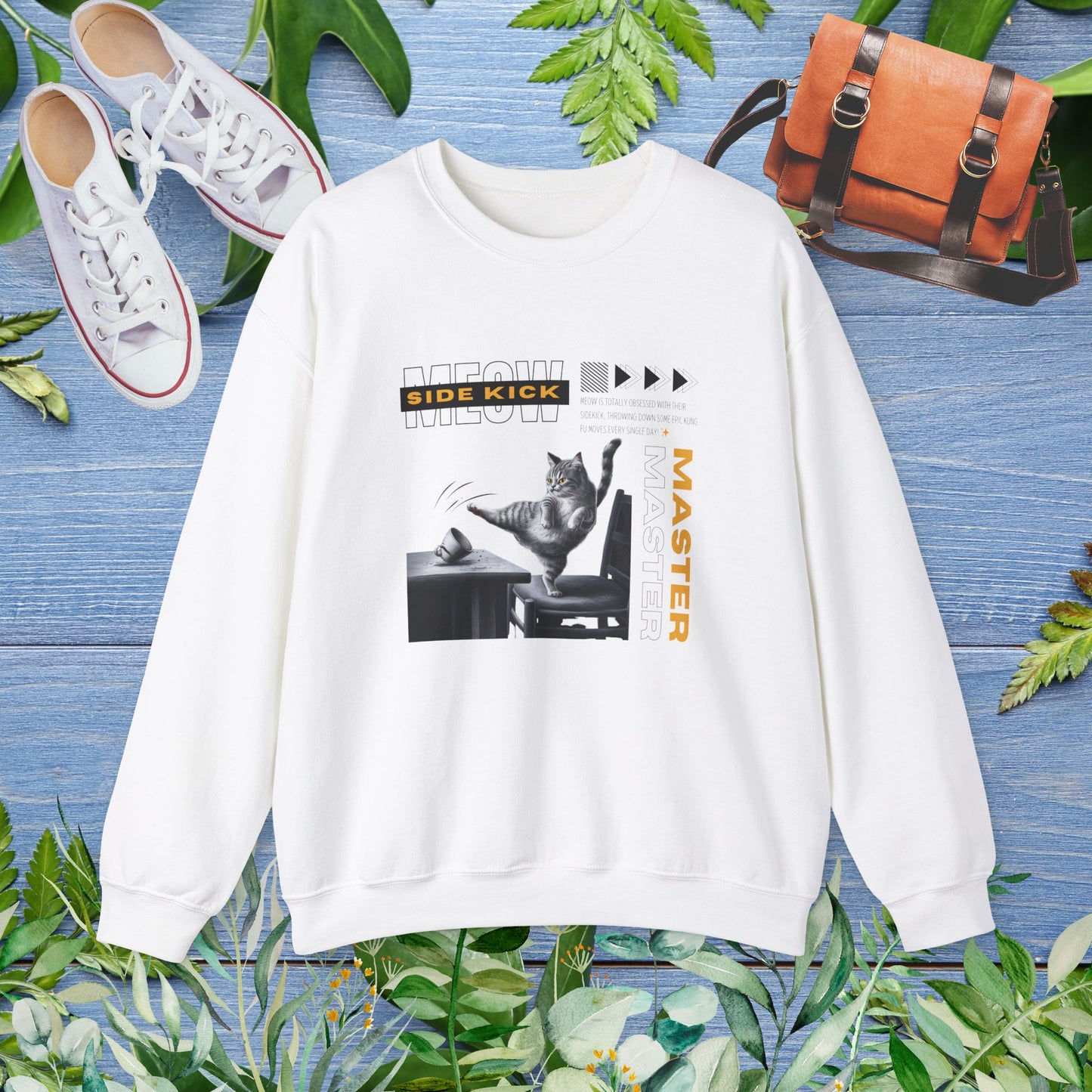 Meow Side Kick Unisex Sweatshirt - furevermama