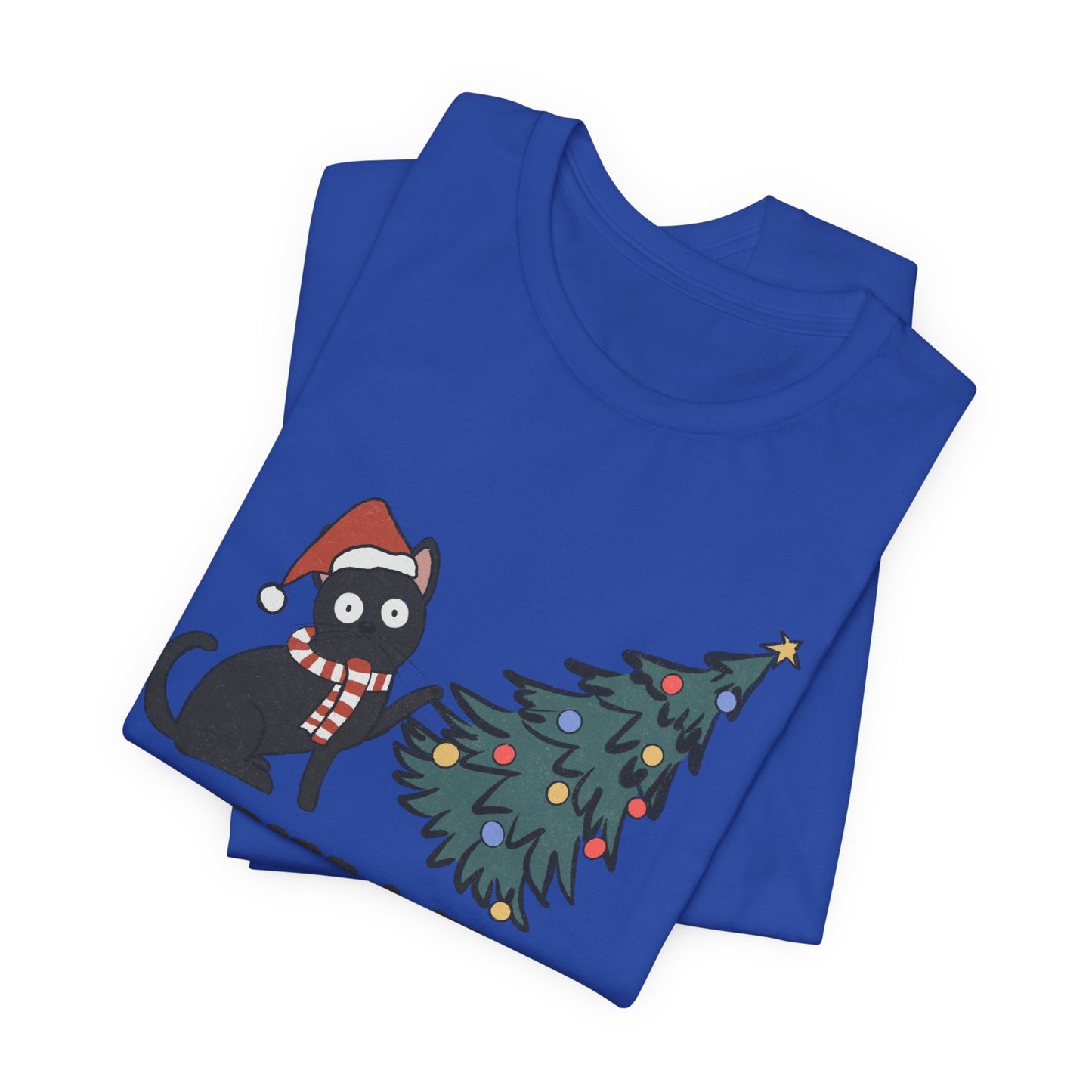 Christmas Tree & Cat Unisex Short Sleeve T-Shirt - furevermama