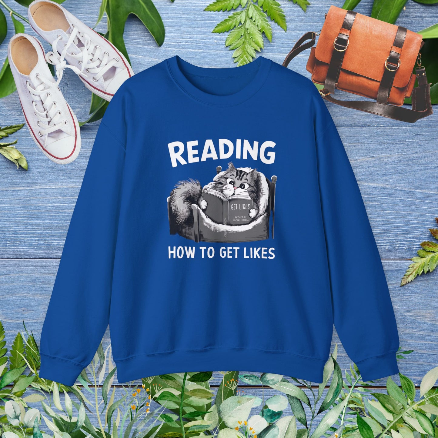 Cat Reading Book 'How to Get Like' Sweatshirt - furevermama