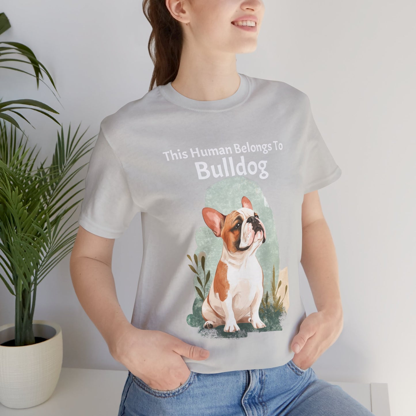 This Human Belongs To Bulldog Jersey Tee - furevermama