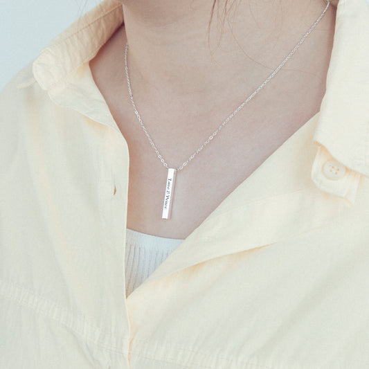 Personalised Classic Rectangle Pendant Necklace - Timeless Elegance - furevermama