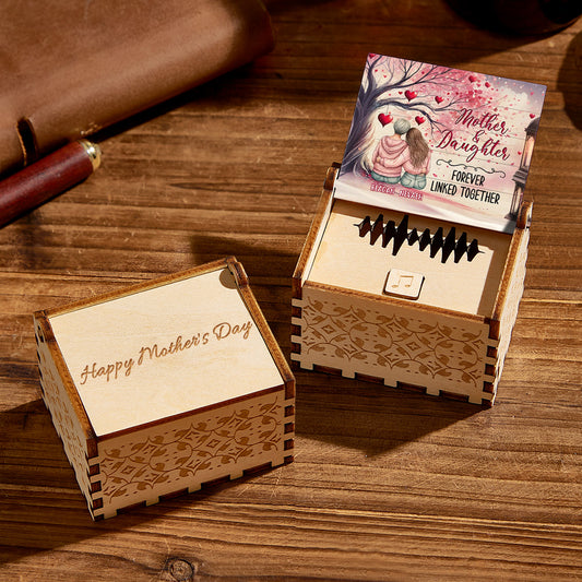 Personalized Wooden Music Box Custom Music Box Gift for Mother - furevermama