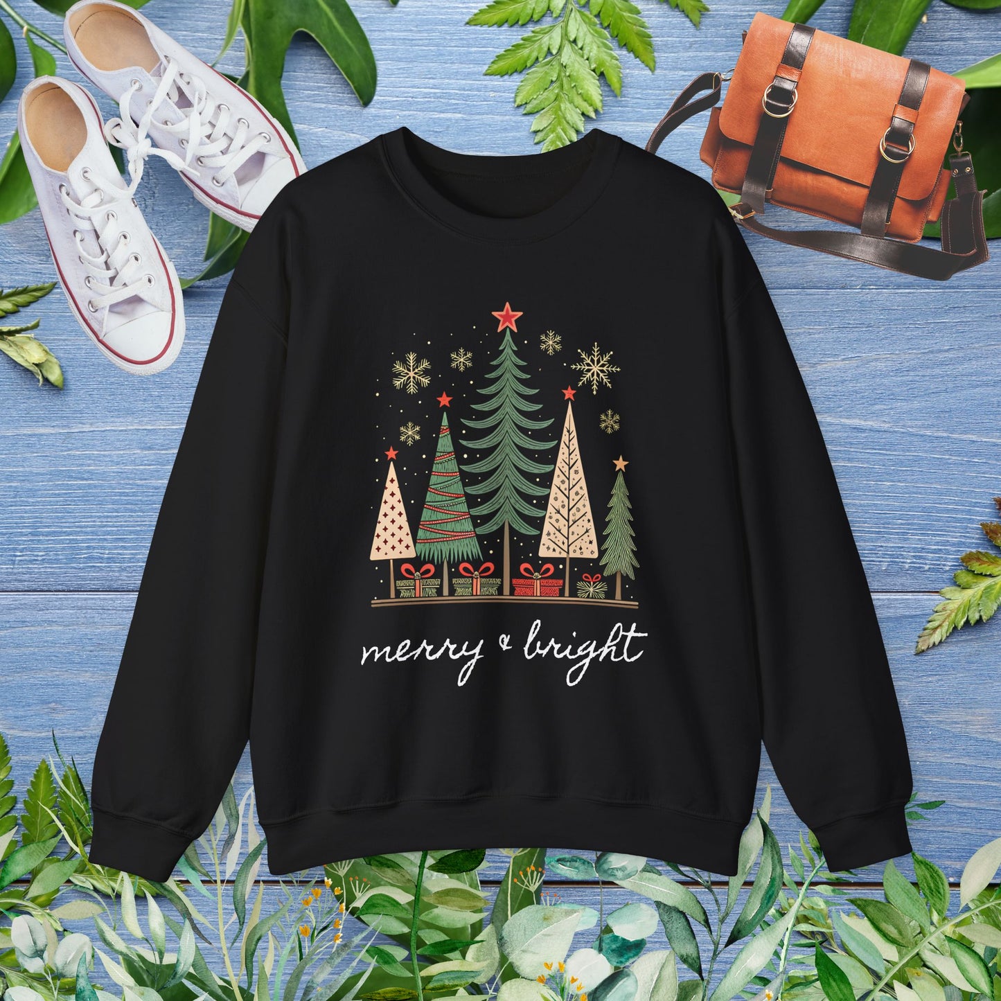 Vintage Christmas Trees Unisex Crewneck Sweatshirt - furevermama
