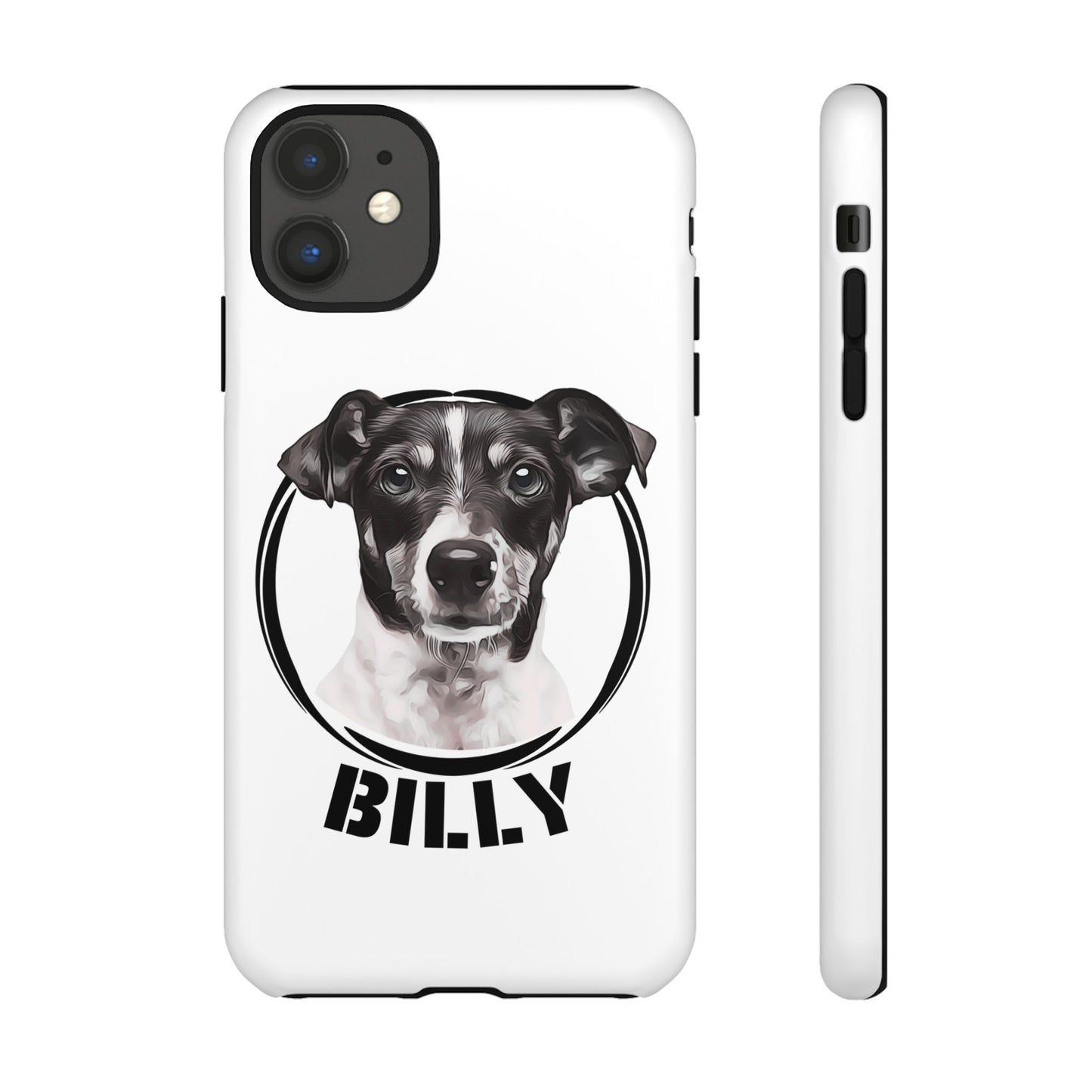 Custom Pet Portrait Phone Case, Black and White - furevermama