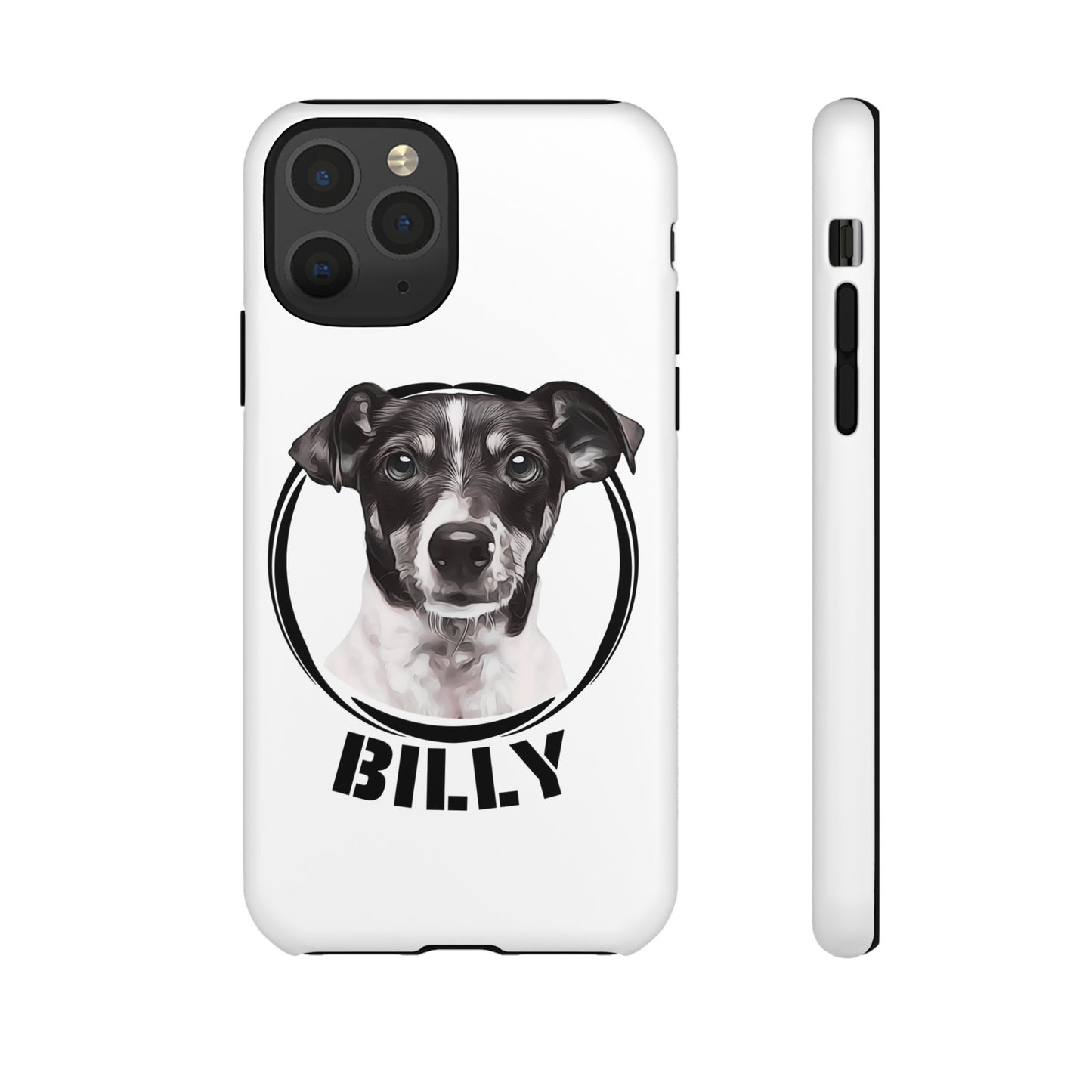 Custom Pet Portrait Phone Case, Black and White - furevermama