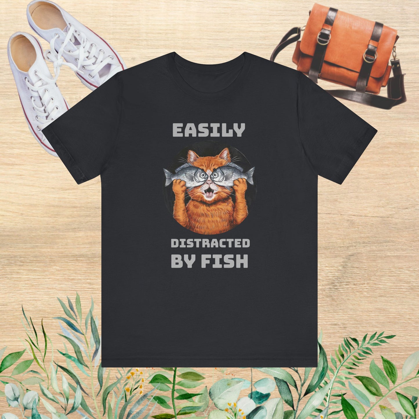 Easily Distracted by Fish, Cat T-Shirt - furevermama