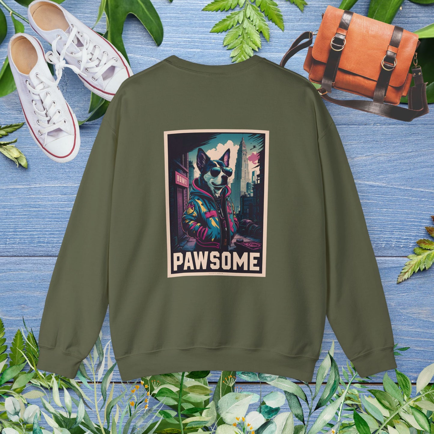 Pawsome Dog Crewneck Sweatshirt (Double Sided) - furevermama