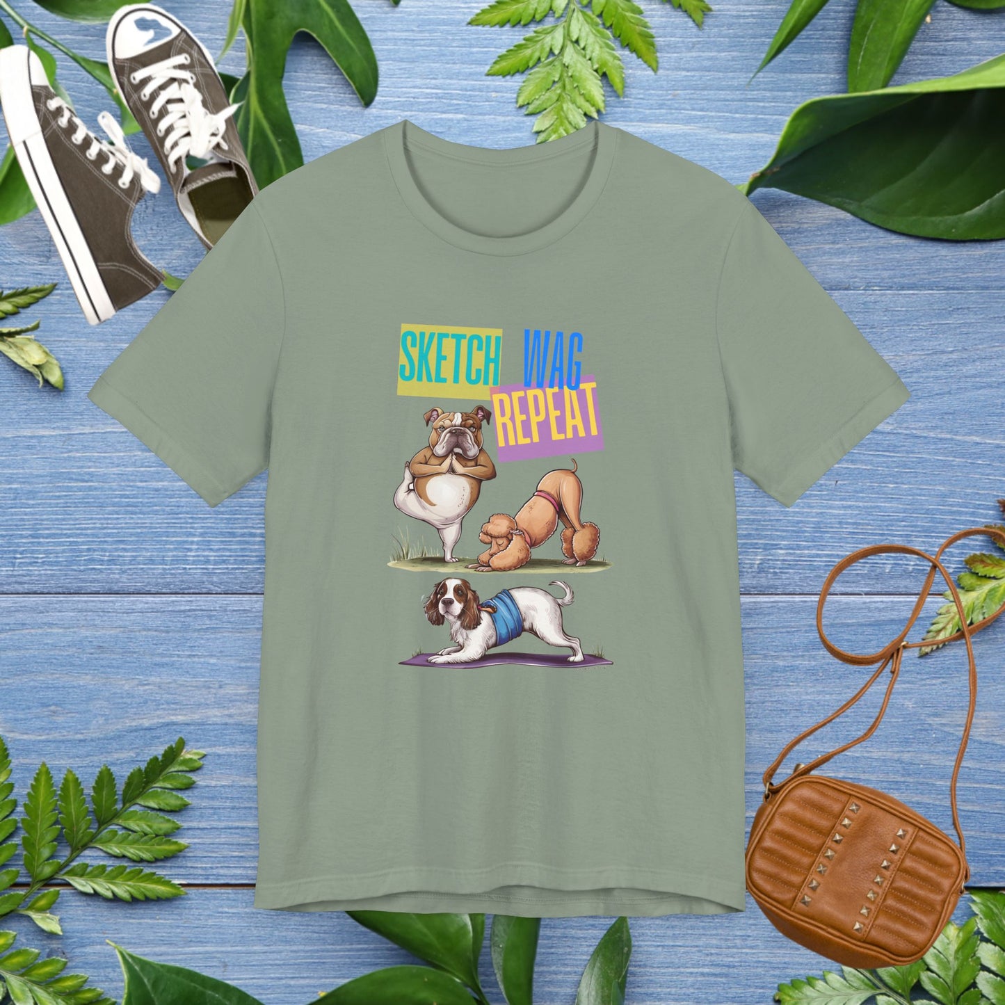 Sketch Wag Repeat Dog Lover T-Shirt - furevermama
