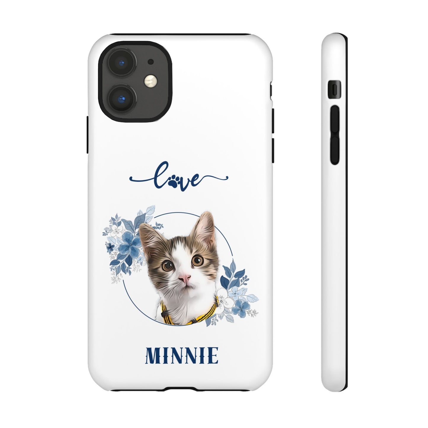 Custom Pet Portrait In Flower Circle Phone Case - furevermama