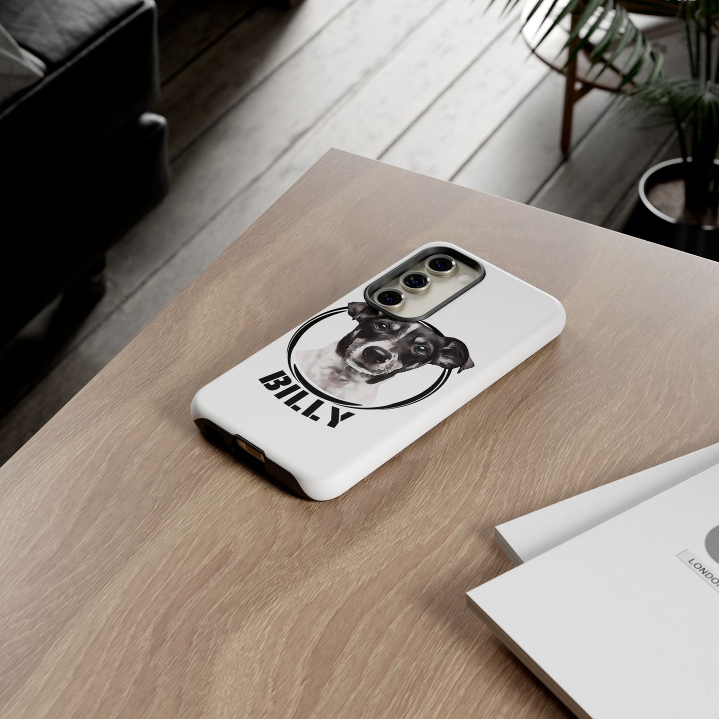Custom Pet Portrait Phone Case, Black and White - furevermama