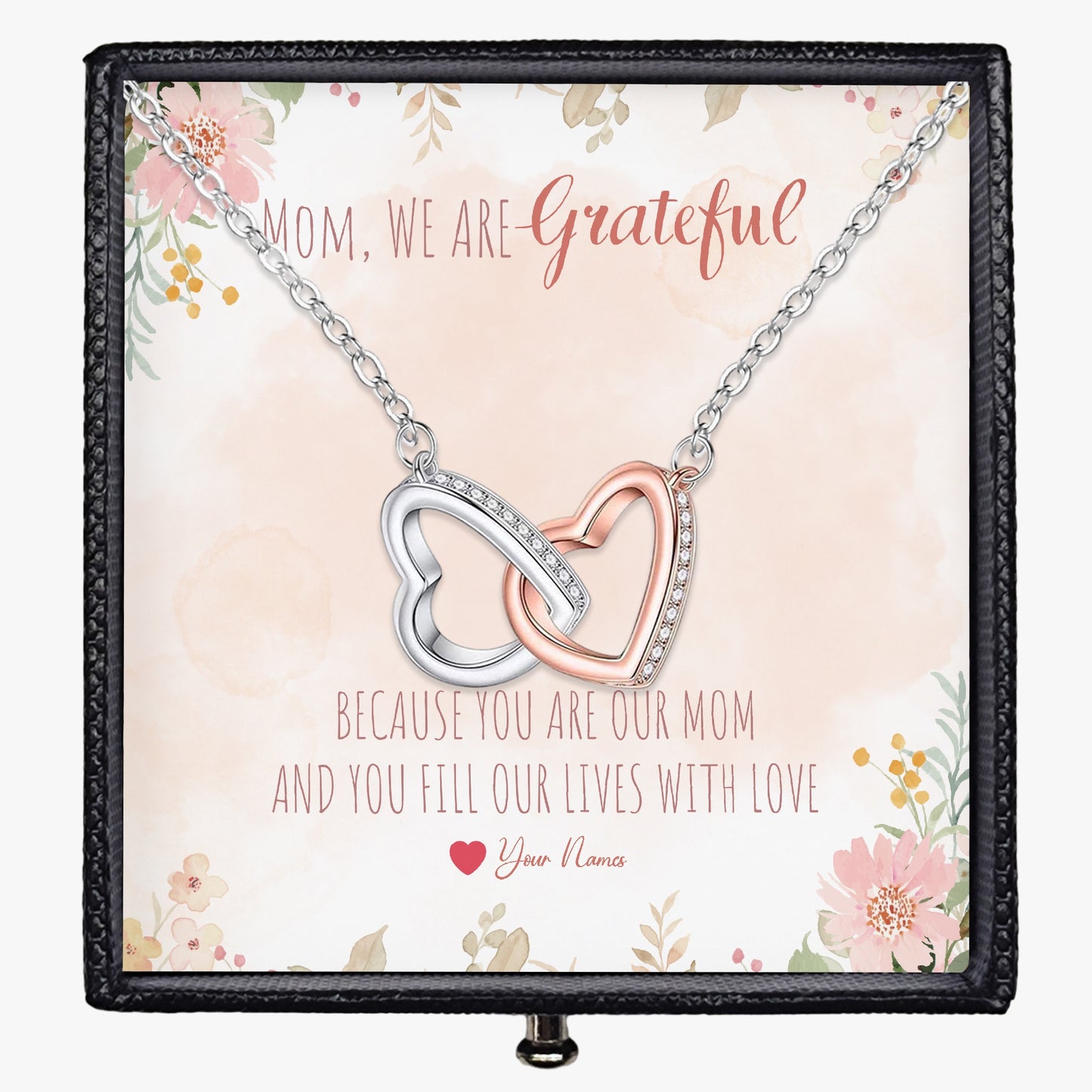 Connected Hearts Necklace With Mother's Gift Card - furevermama