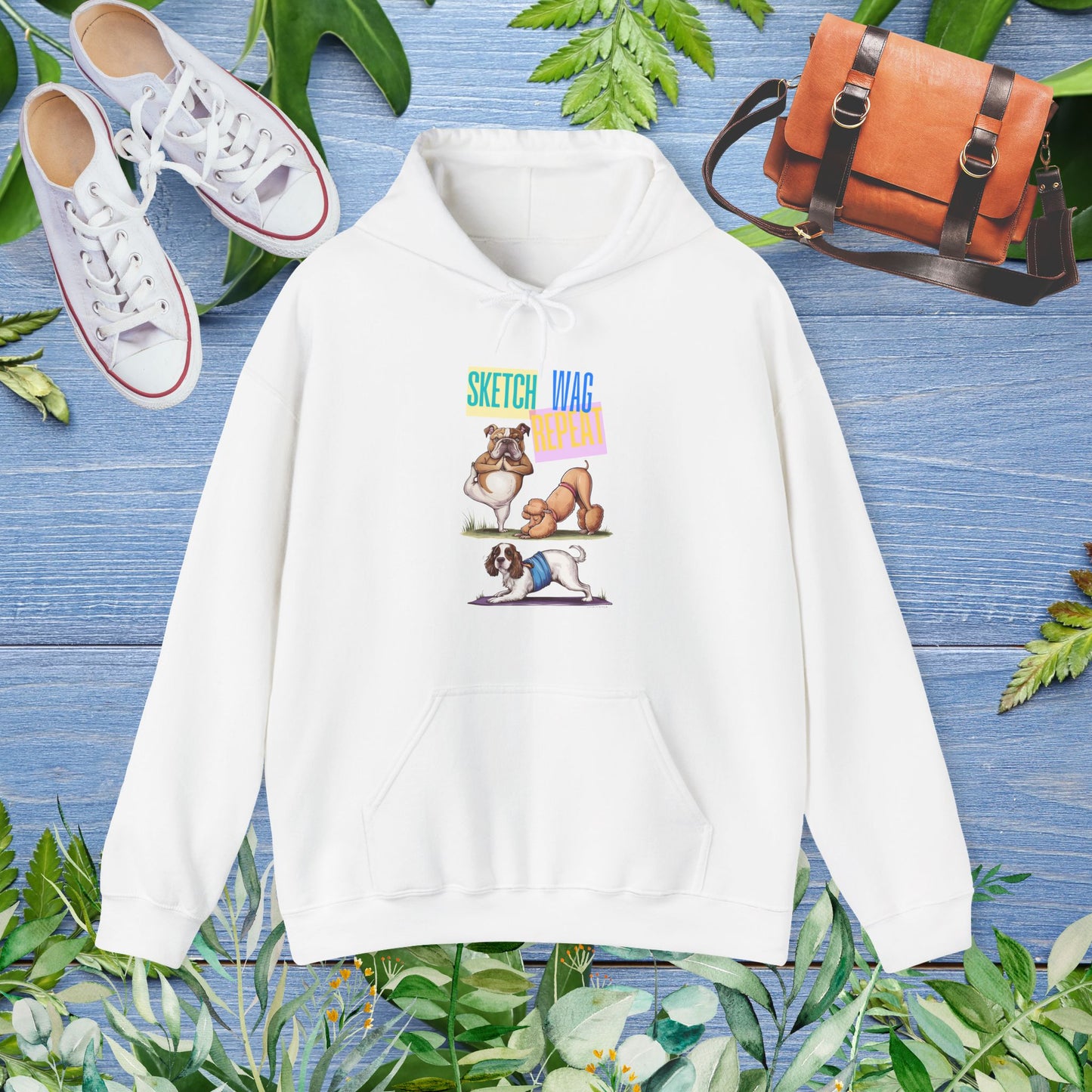 Sketch Wag Repeat Dog Lover Hoodie - furevermama