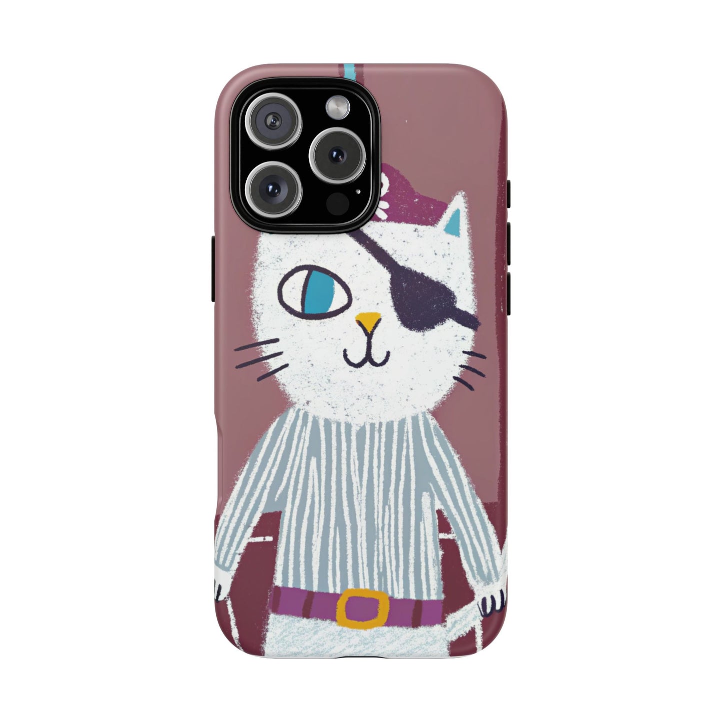 Phone Cases - Hand-Drawn Pirate Cat Design for Cat Lovers