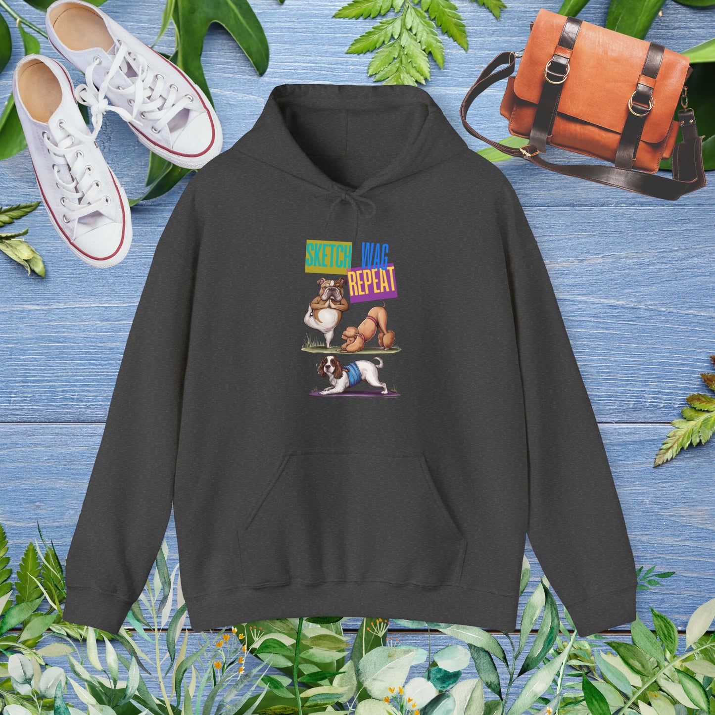 Sketch Wag Repeat Dog Lover Hoodie - furevermama