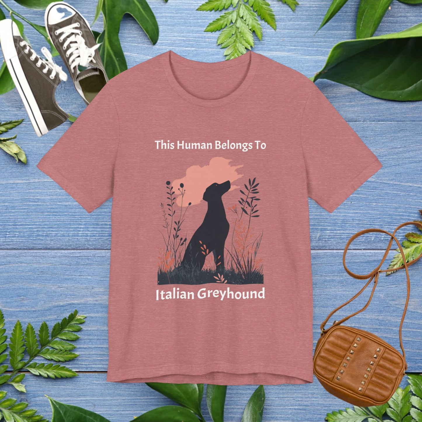 This Human Belongs To Italian Greyhound Jersey Tee - furevermama