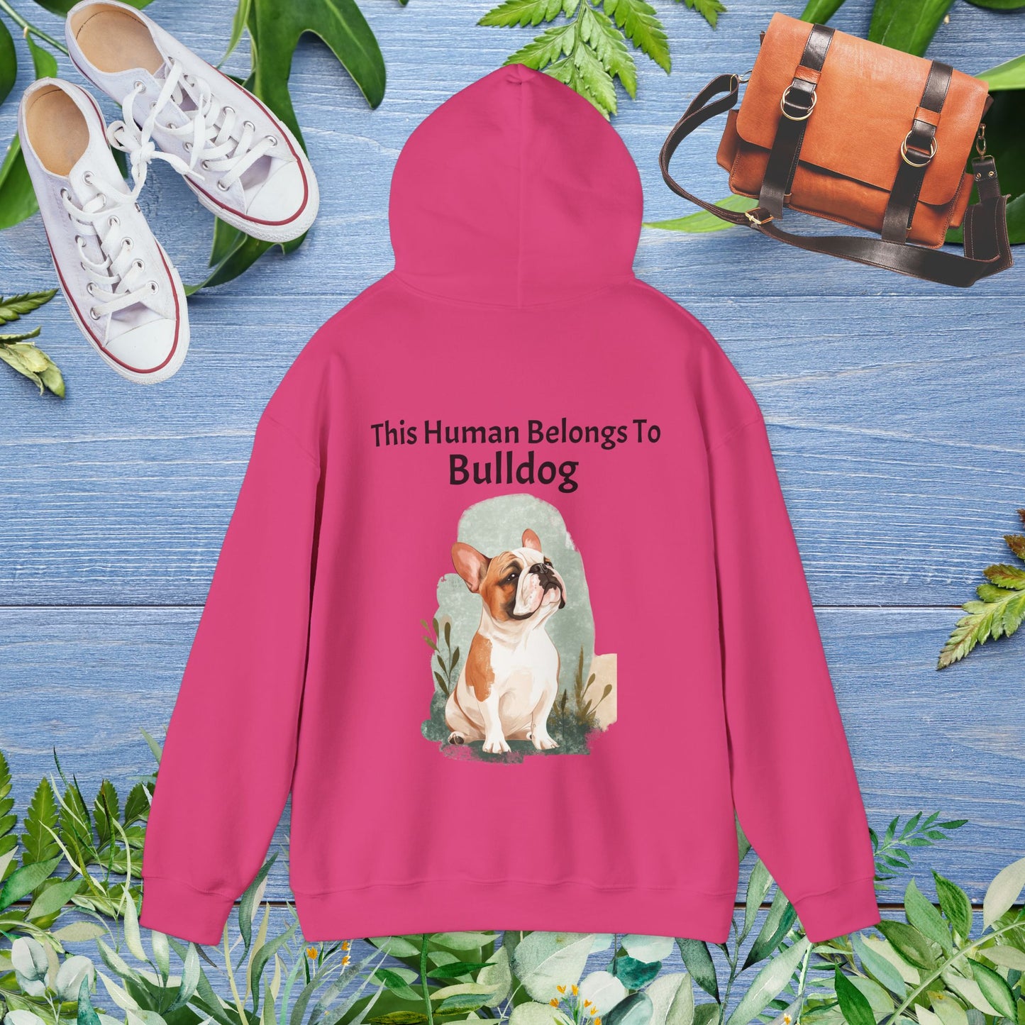 This Human Belongs to Bulldog Unisex Hoodie - furevermama