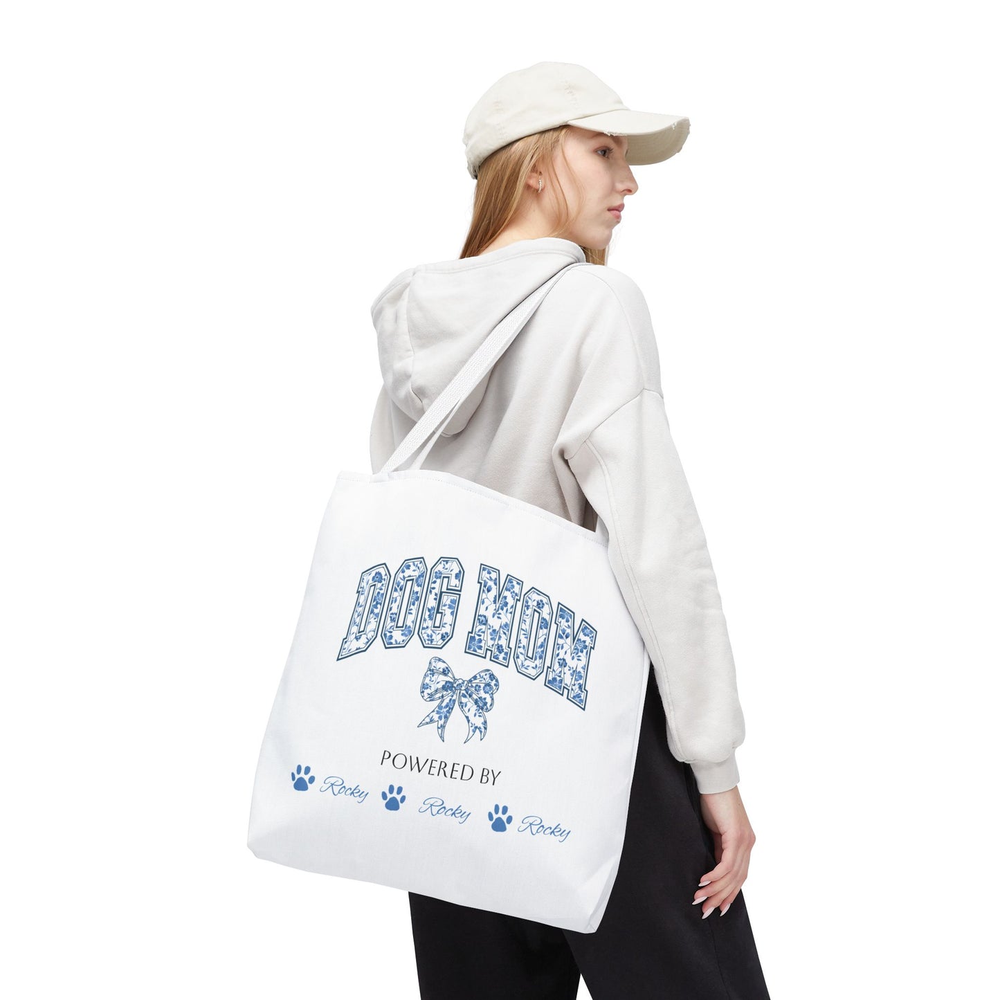 Personalised Dog Mom Powered by Dogs Tote Bag (Max 6 Dog Names) - furevermama