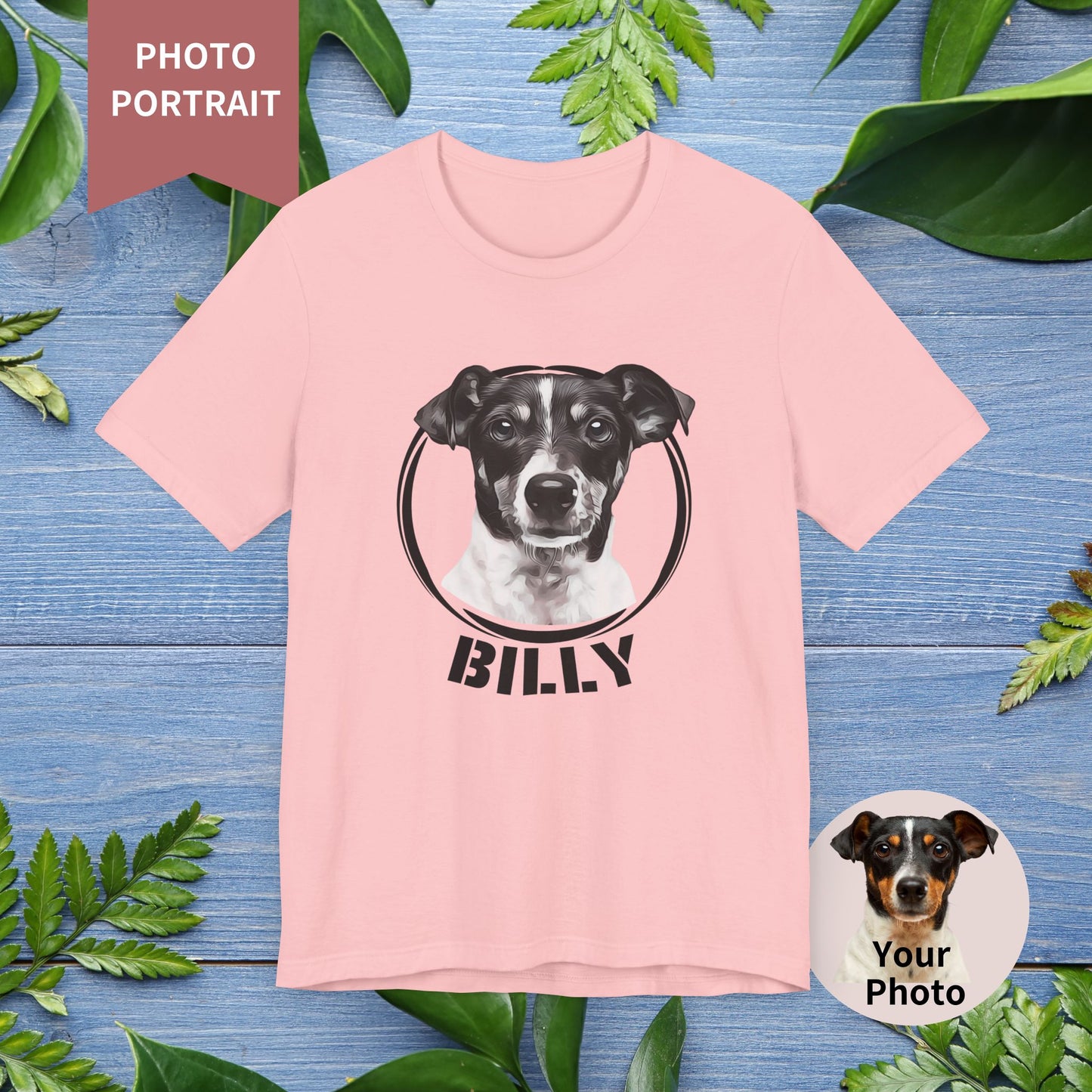 Custom Pet Portrait T-Shirt, Black and White - furevermama