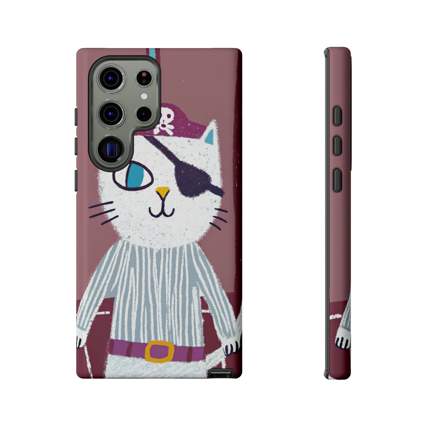Phone Cases - Hand-Drawn Pirate Cat Design for Cat Lovers