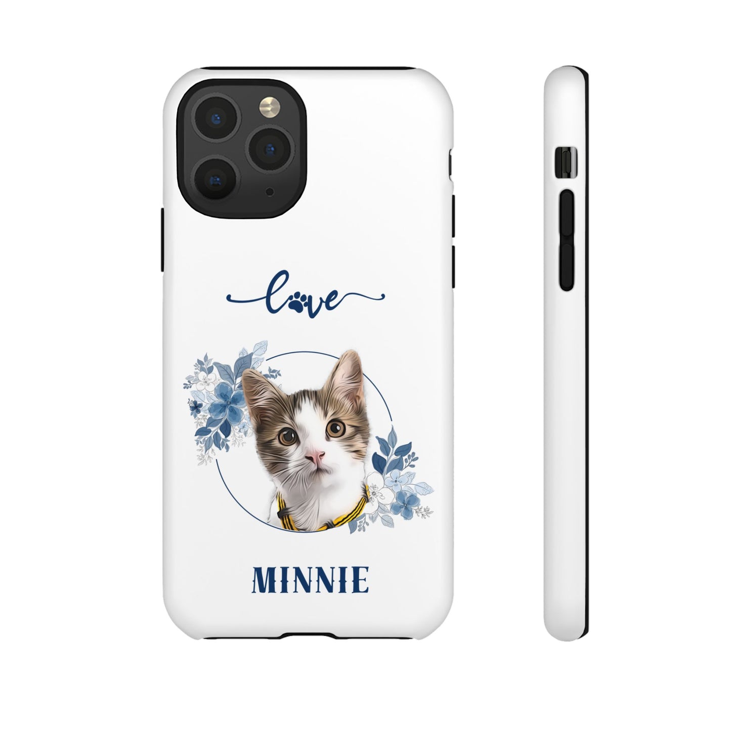 Custom Pet Portrait In Flower Circle Phone Case - furevermama