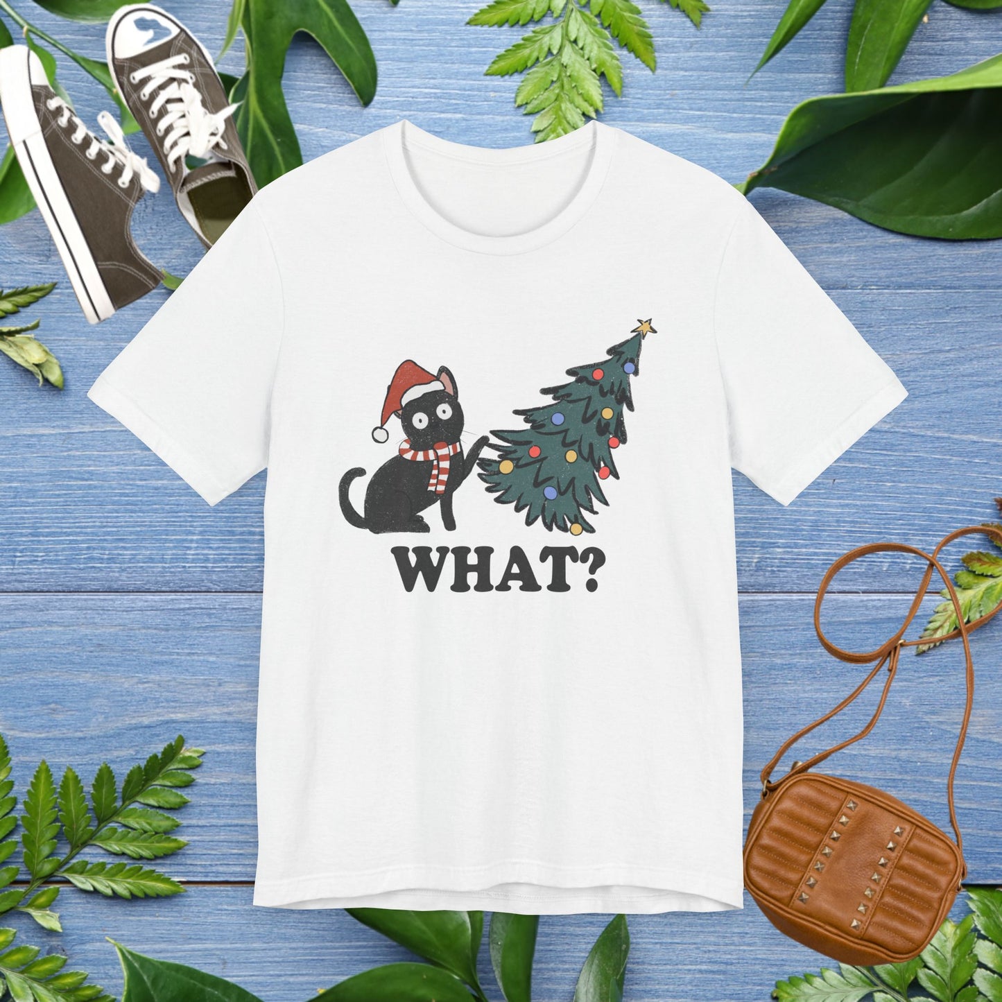 Christmas Tree & Cat Unisex Short Sleeve T-Shirt - furevermama