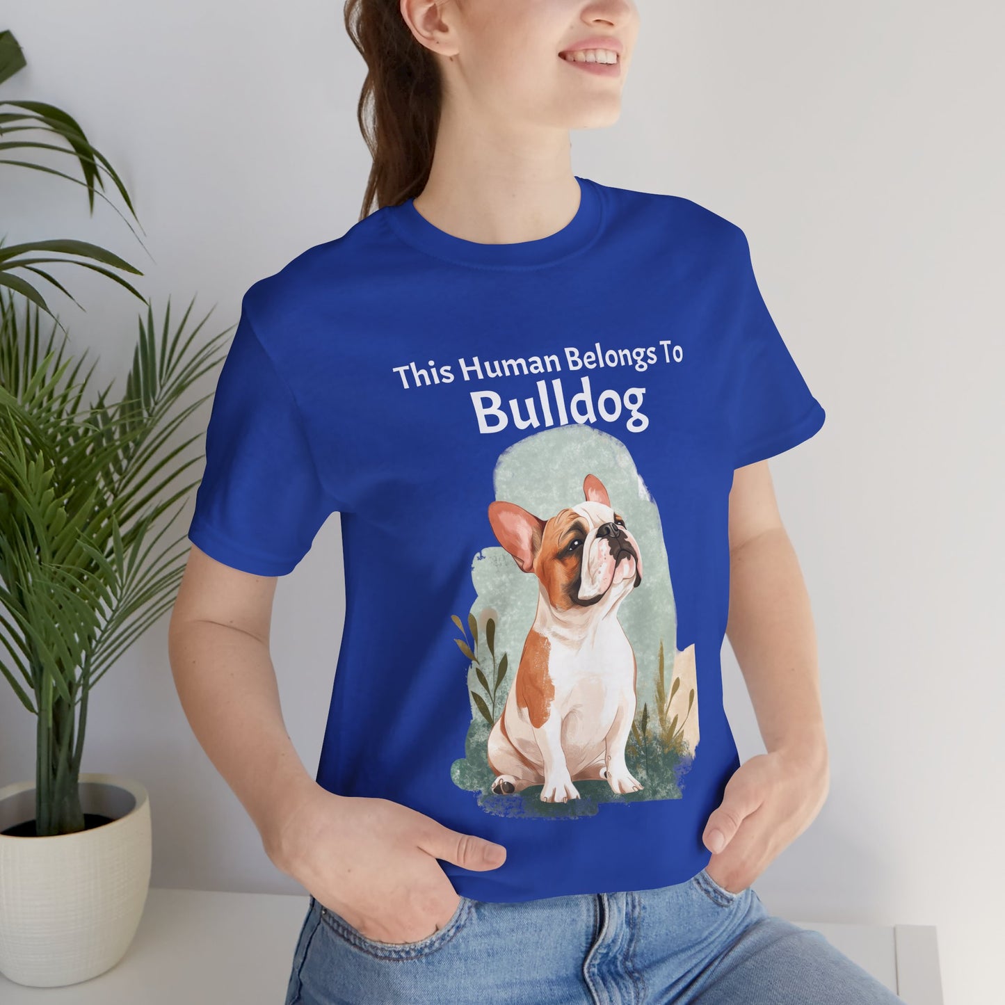 This Human Belongs To Bulldog Jersey Tee - furevermama