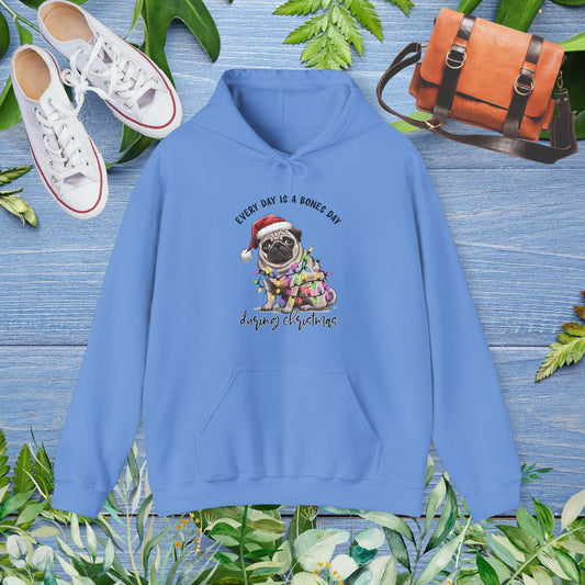 Everyday Is Bones Day During Christmas, Bulldog Unisex Hooded Sweatshirt - furevermama