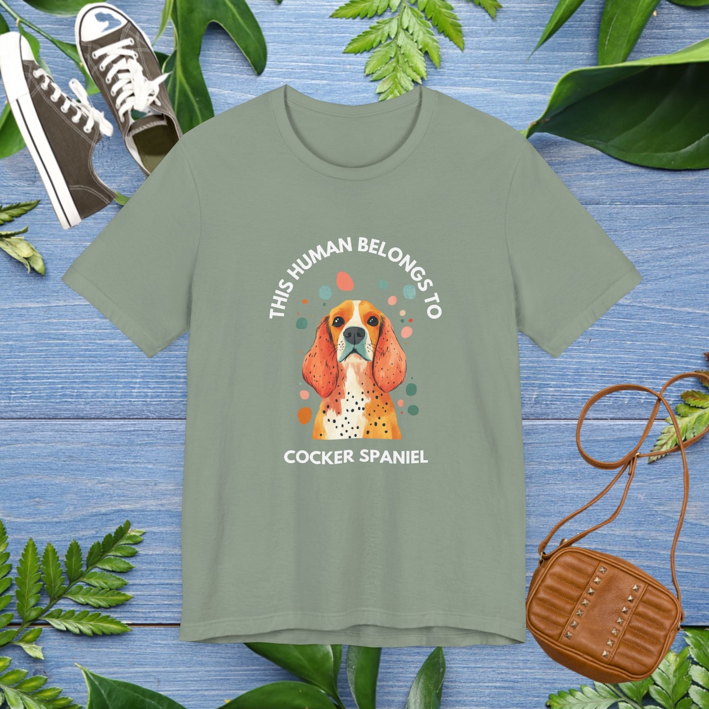 This Human Belongs To Cocker Spaniel Unisex T-Shirt - furevermama