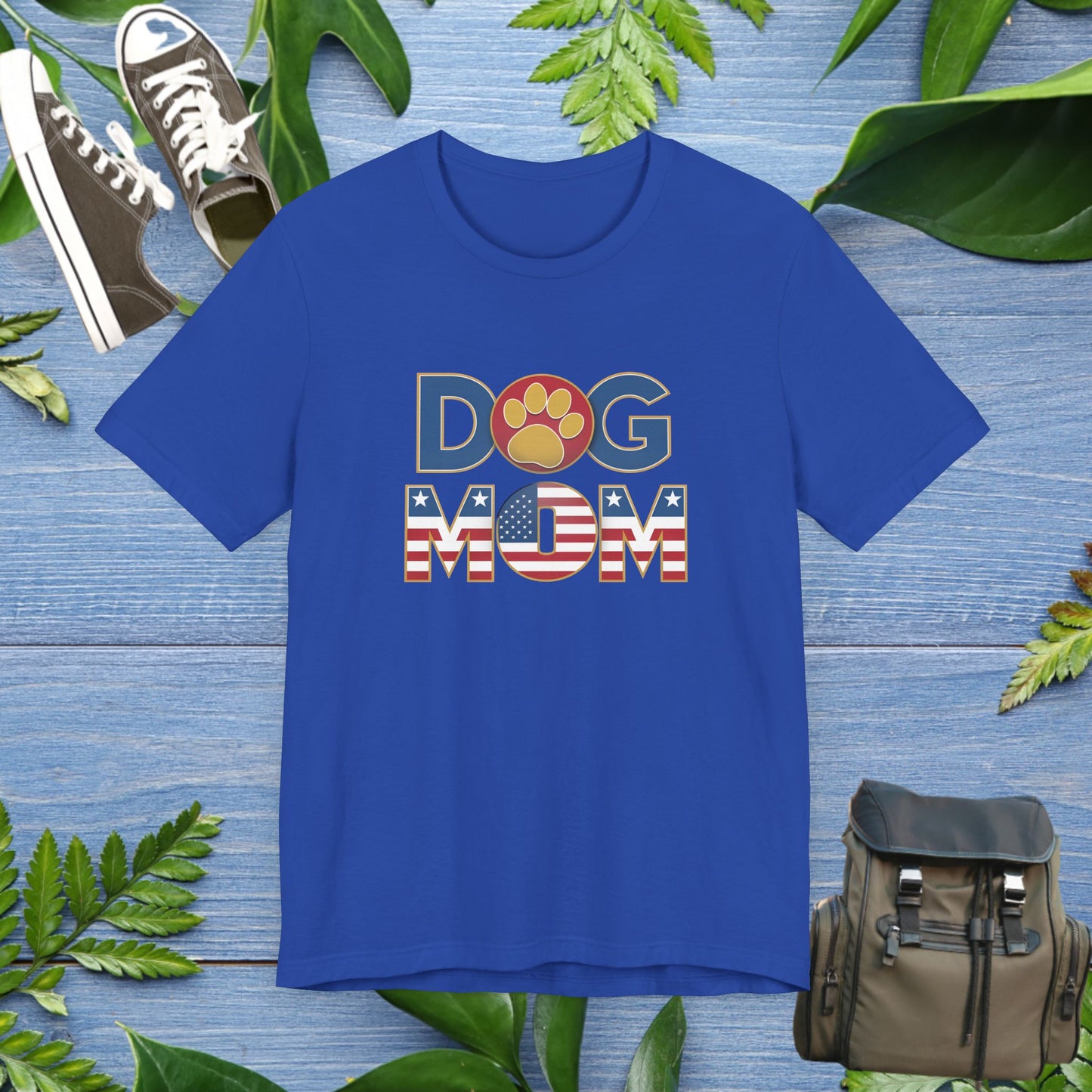 USA Patriotic Dog Mom T-Shirt - furevermama