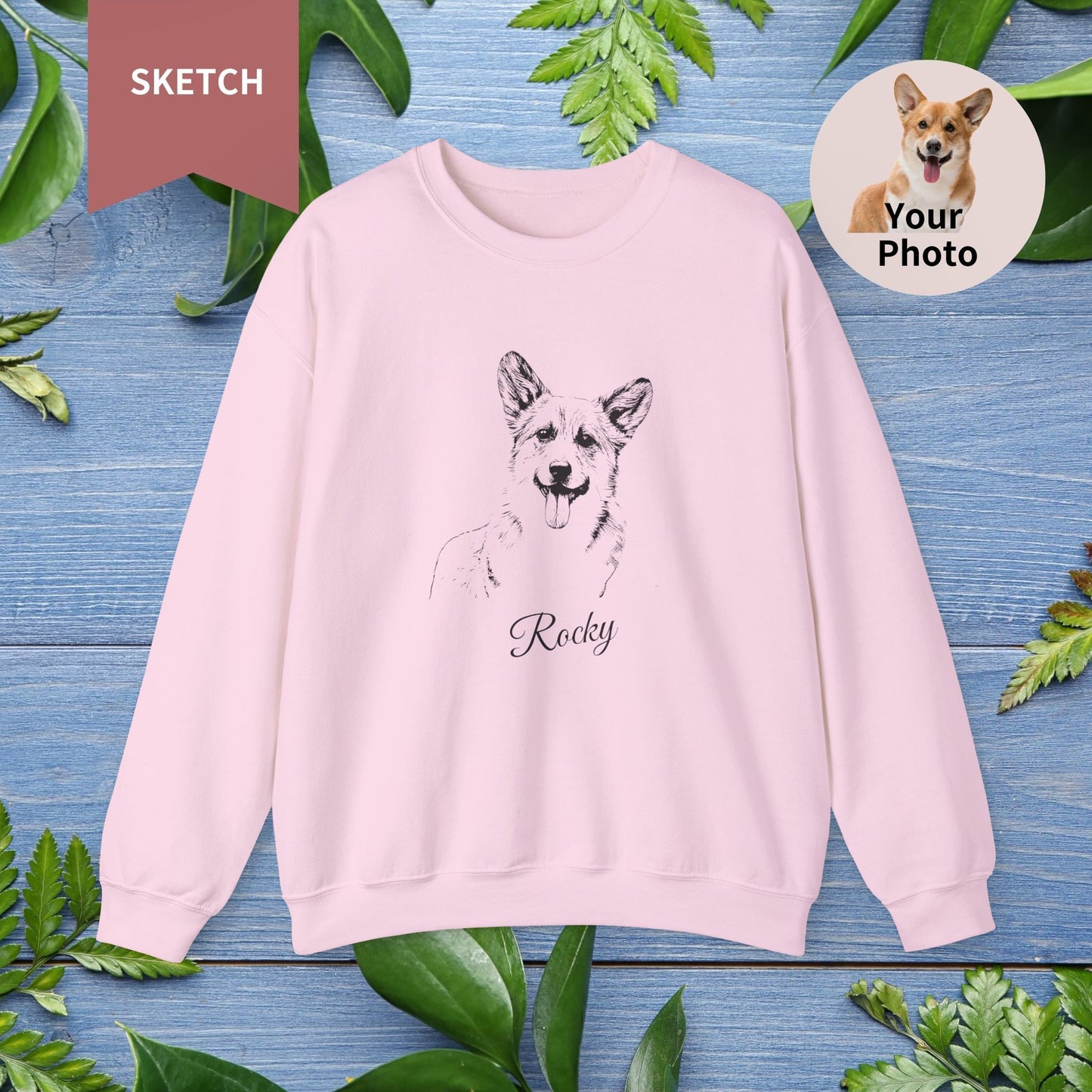 Custom Pet Sketch Crewneck Sweatshirt - furevermama