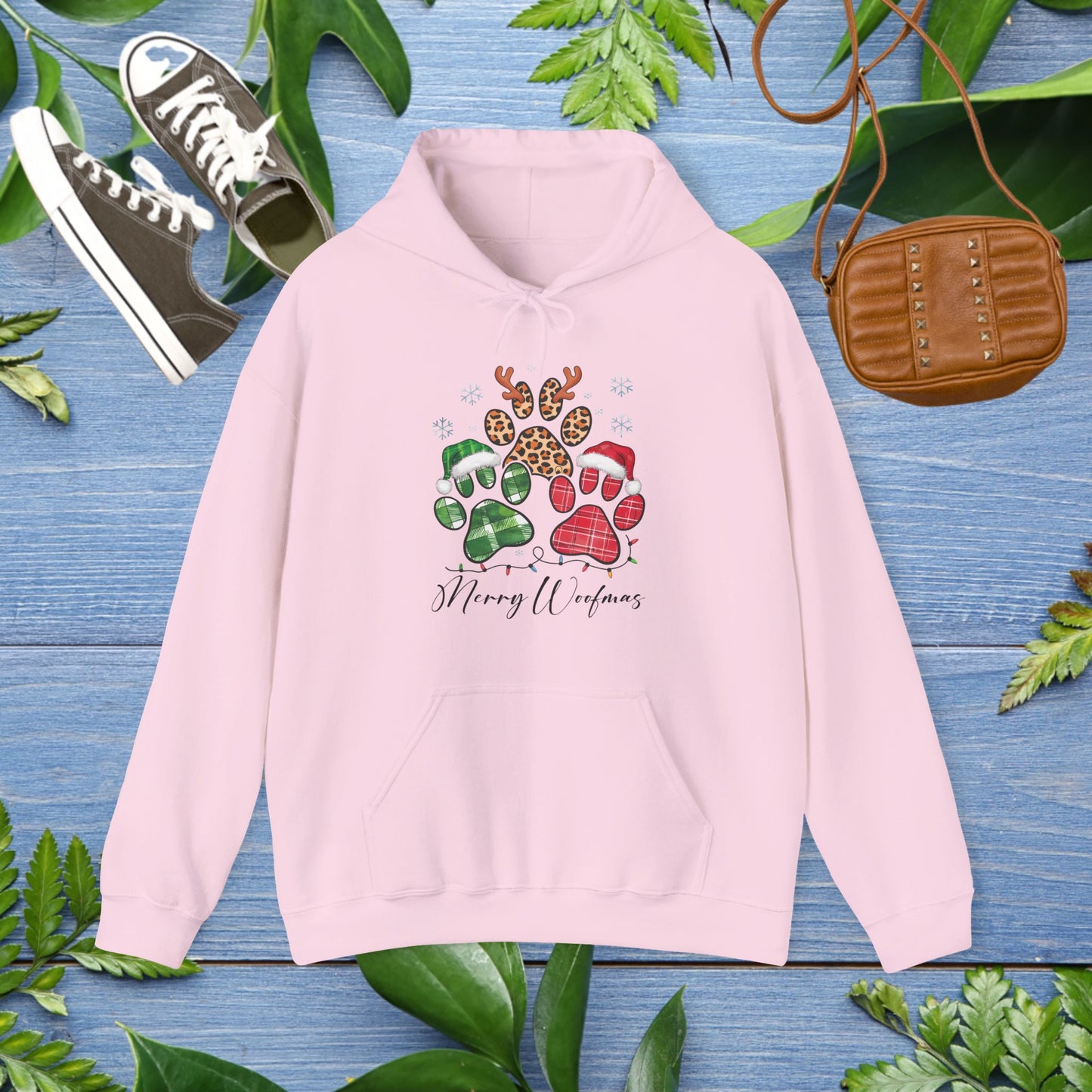 Merry Woofmas Pawprint Unisex Hoodie - furevermama