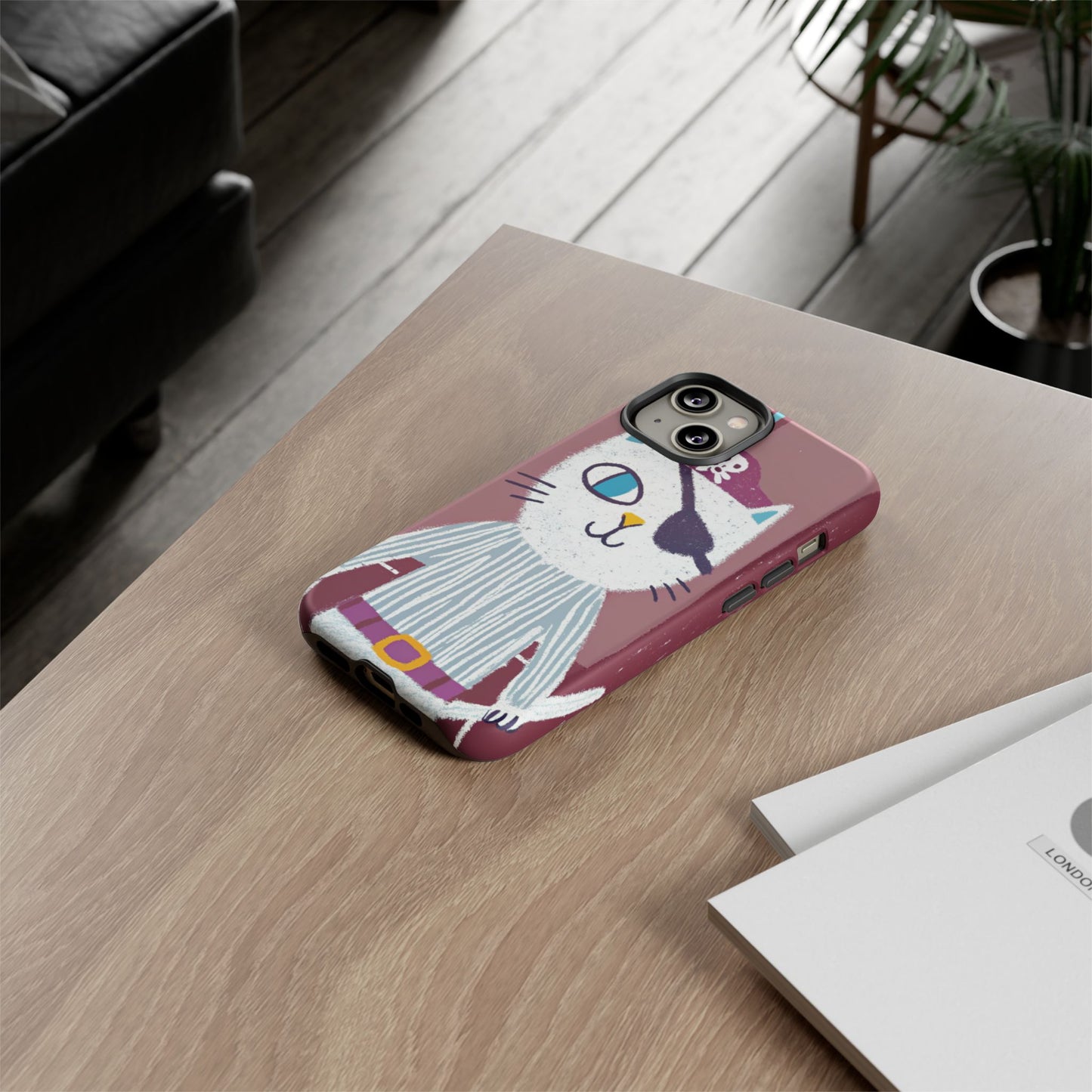 Phone Cases - Hand-Drawn Pirate Cat Design for Cat Lovers