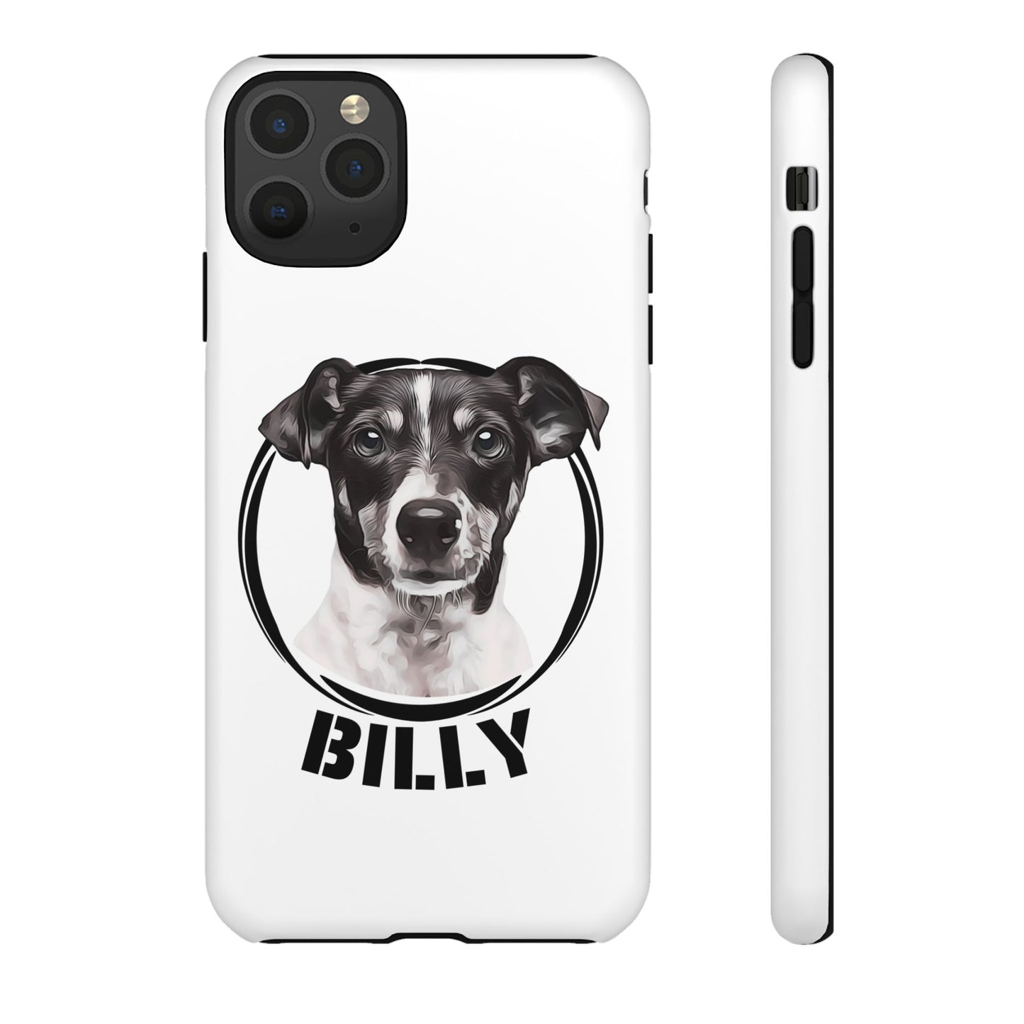 Custom Pet Portrait Phone Case, Black and White - furevermama