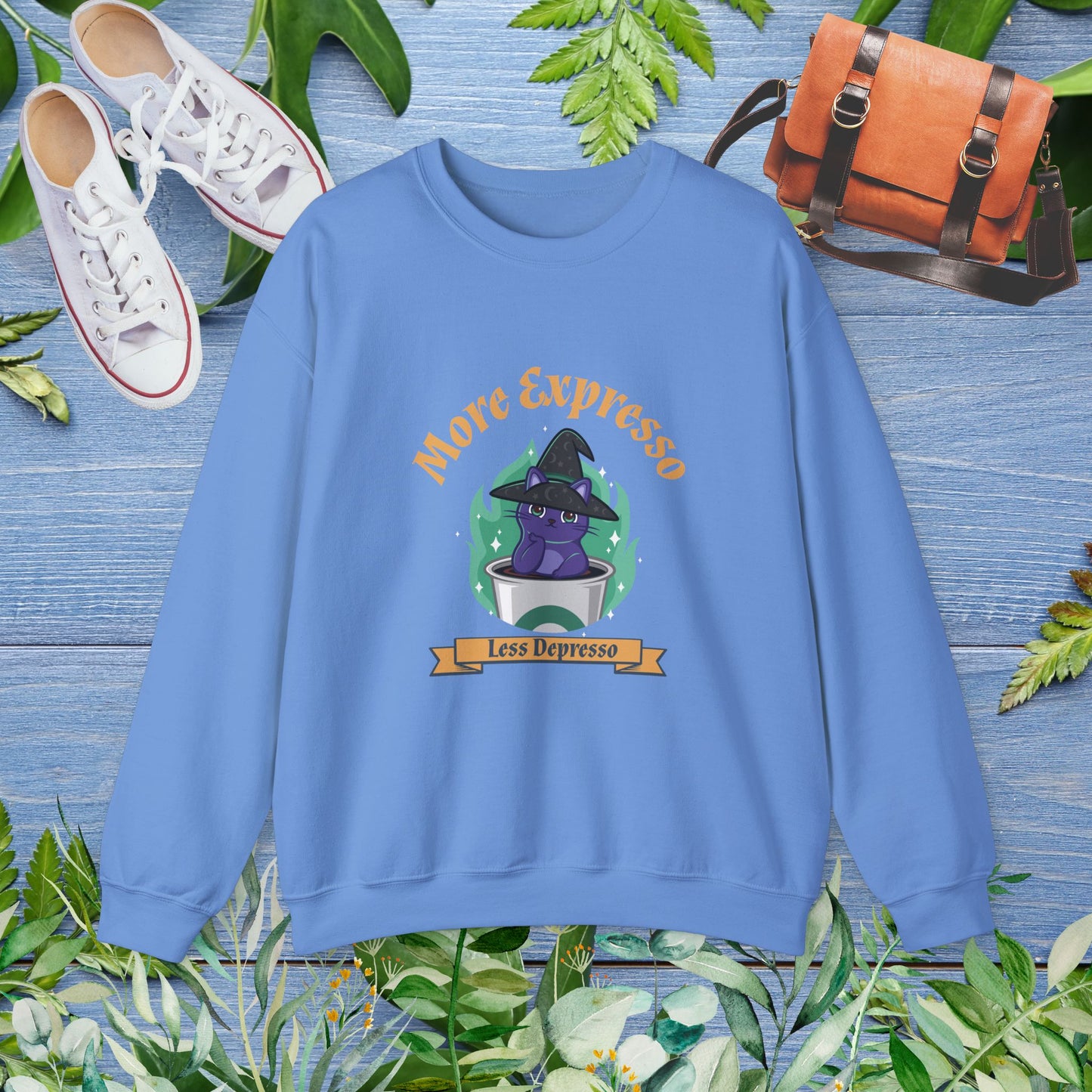 More Expresso Cat Crewneck Sweatshirt - furevermama