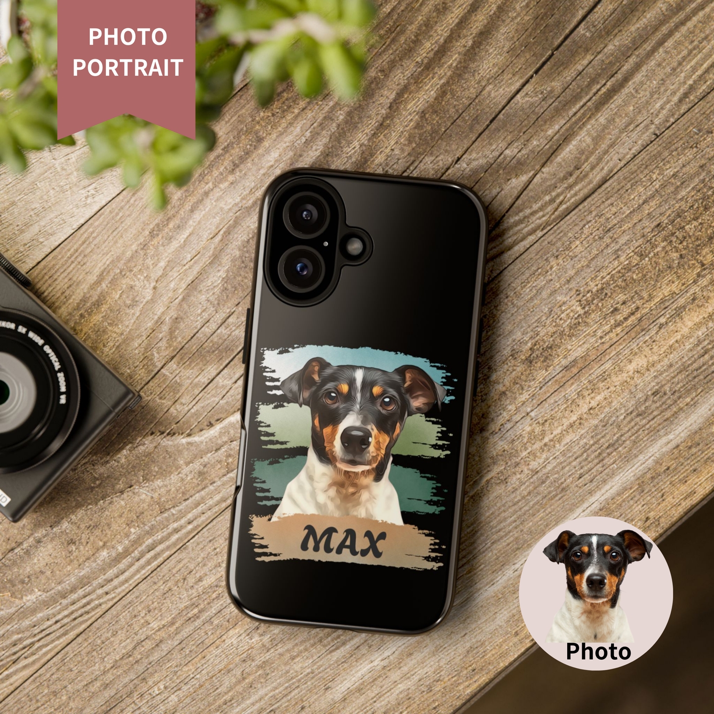 Custom Pet Portrait Phone Case, Green Brush Edition - furevermama