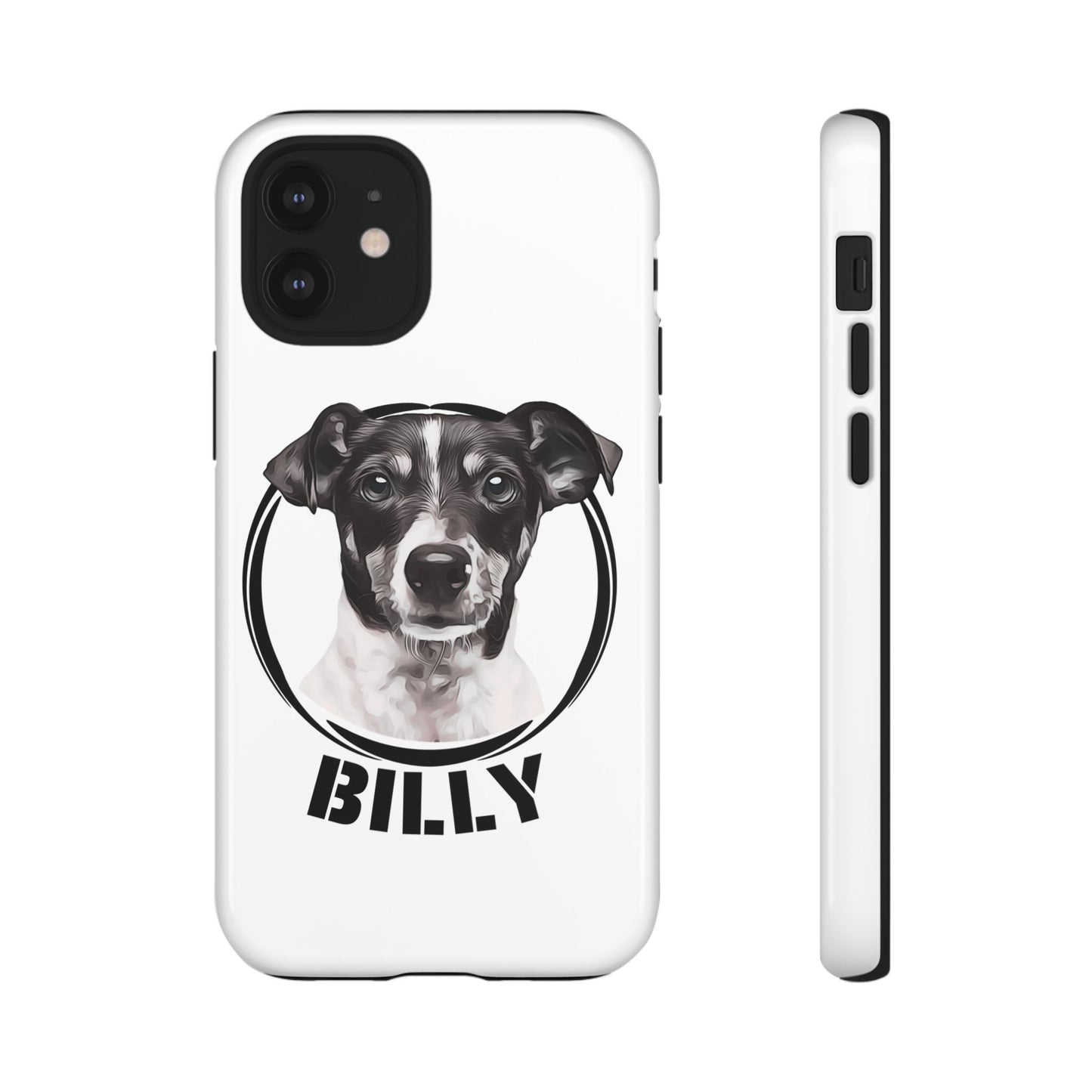 Custom Pet Portrait Phone Case, Black and White - furevermama