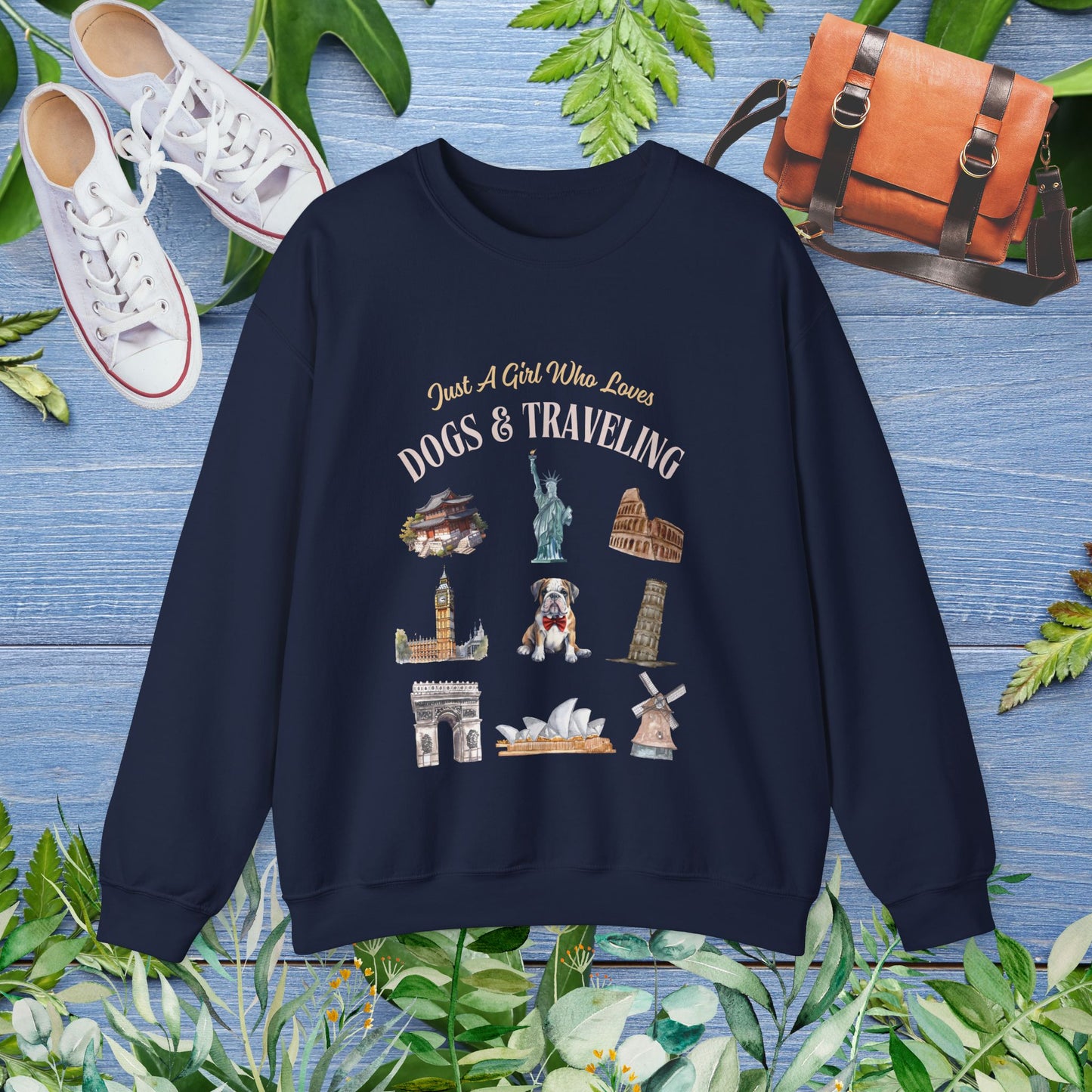 (Custom) Just A Girl Who Loves Dogs and Traveling Sweatshirt - furevermama