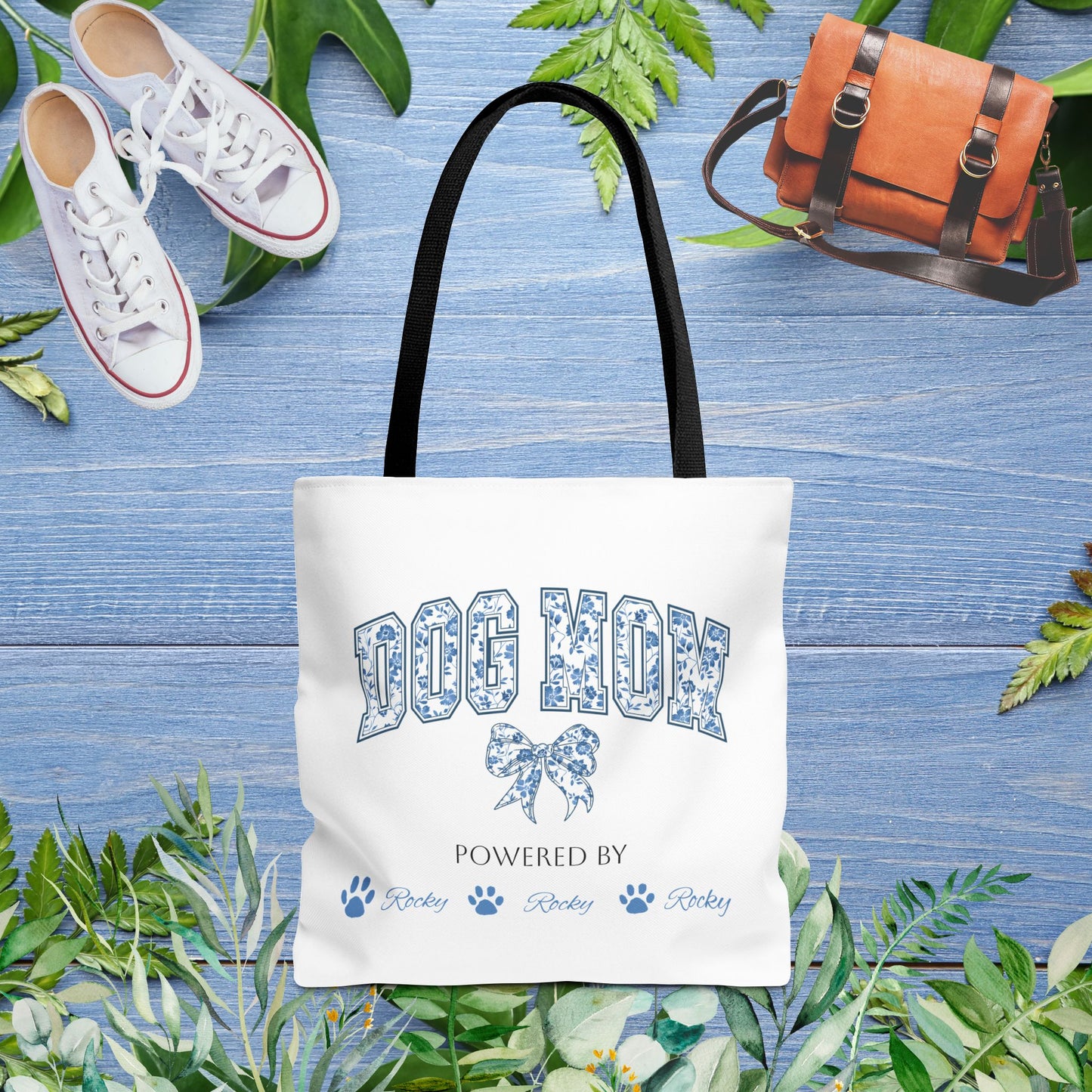 Personalised Dog Mom Powered by Dogs Tote Bag (Max 6 Dog Names) - furevermama