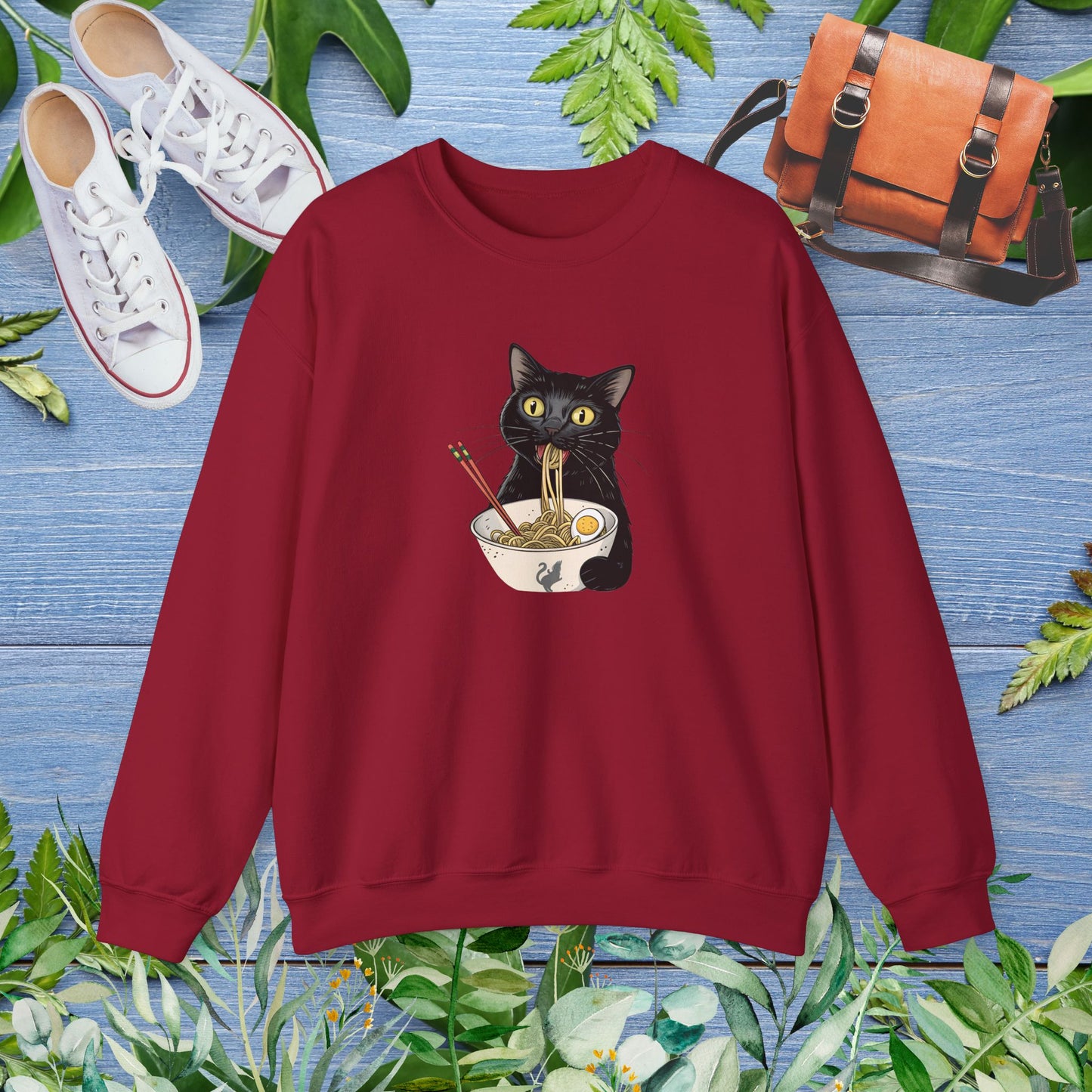 My Cat Eating My Ramen Crewneck Sweatshirt - furevermama