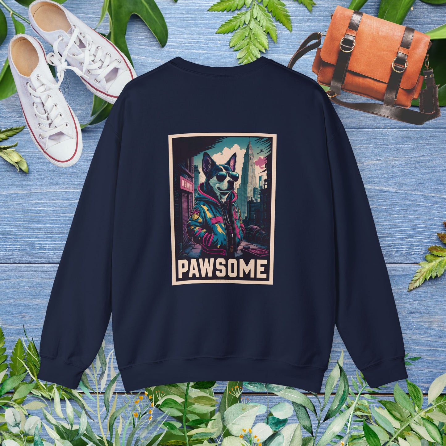 Pawsome Dog Crewneck Sweatshirt (Double Sided) - furevermama
