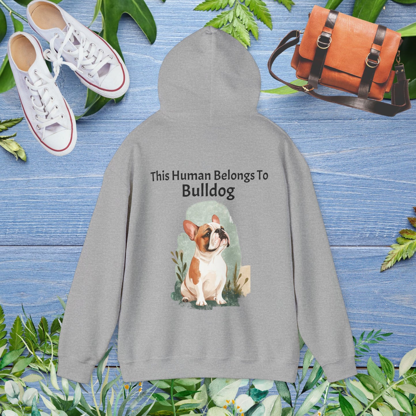 This Human Belongs to Bulldog Unisex Hoodie - furevermama