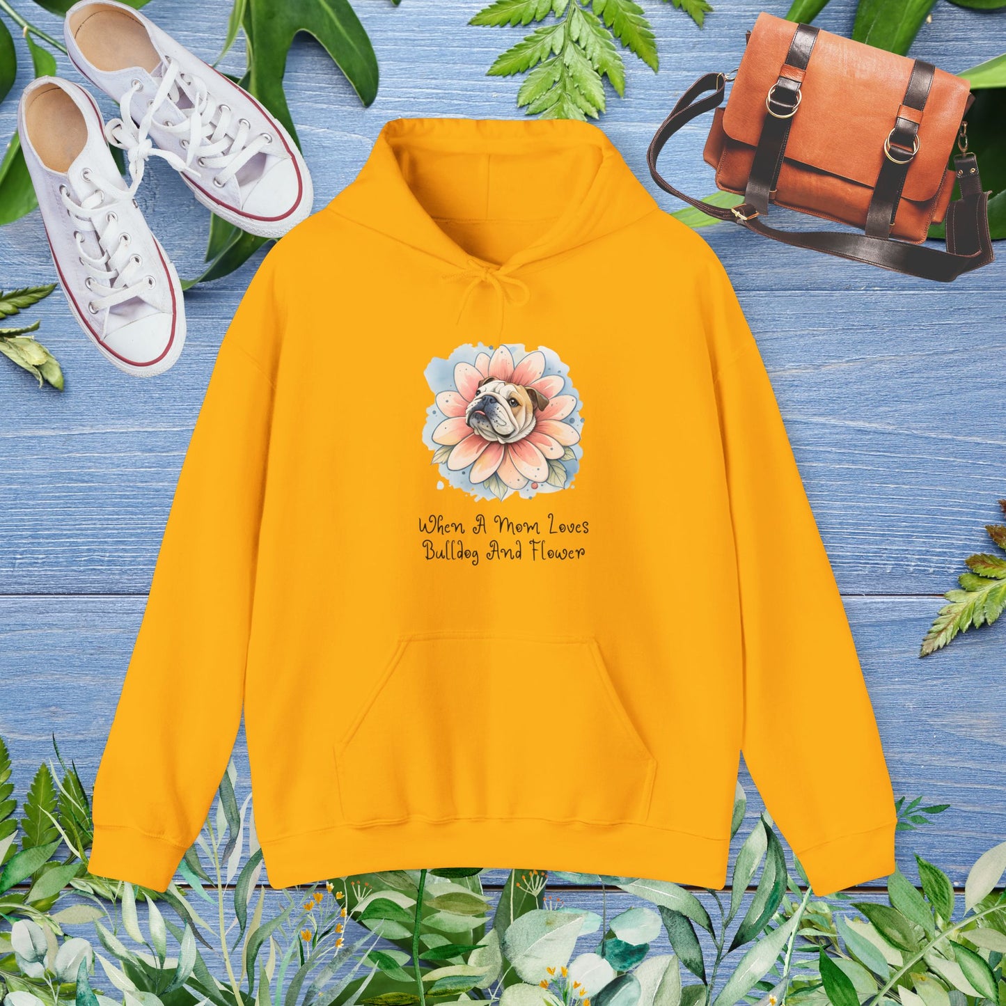 Bulldog Flower Hoodie - furevermama